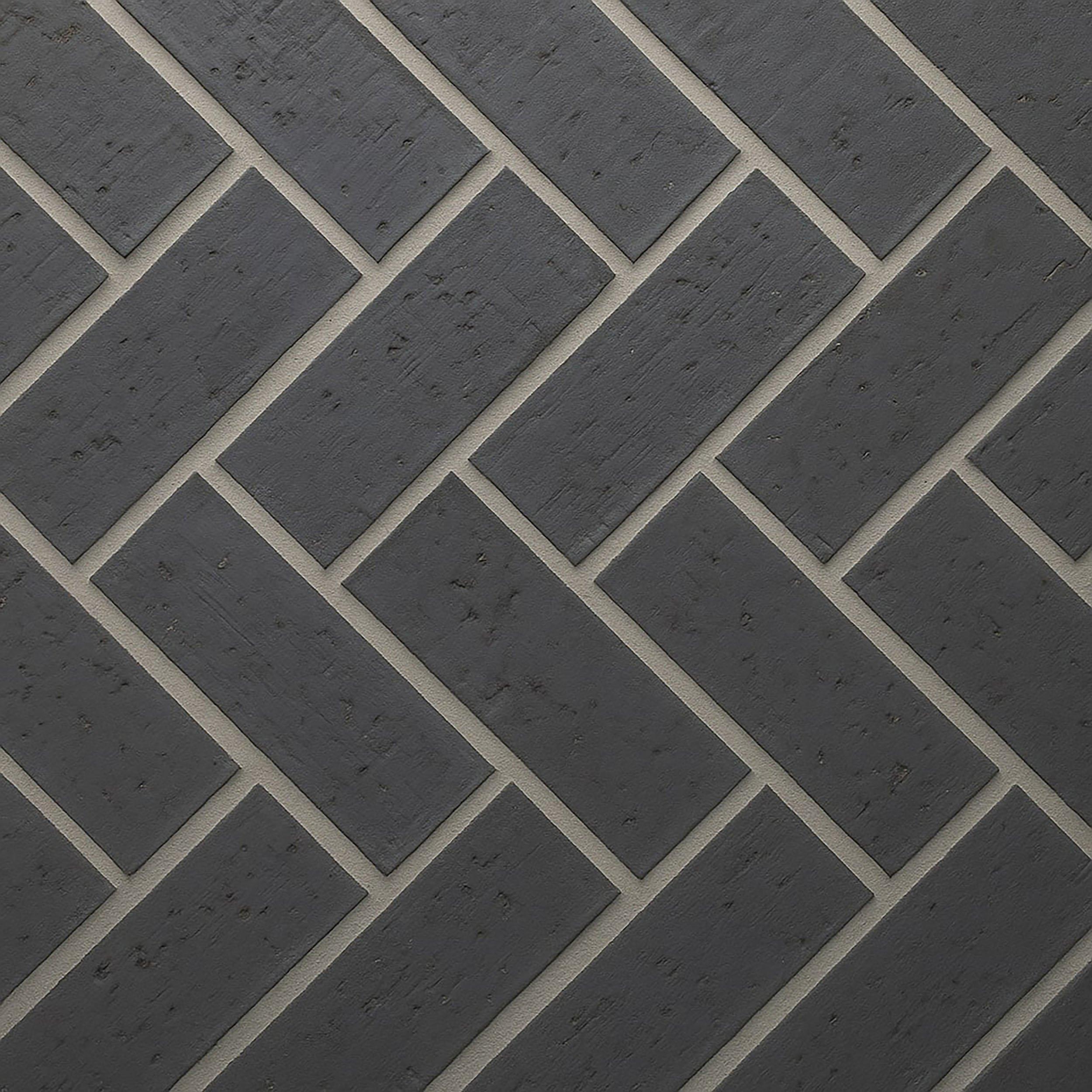 Obsidian Thin Brick Herringbone Panel