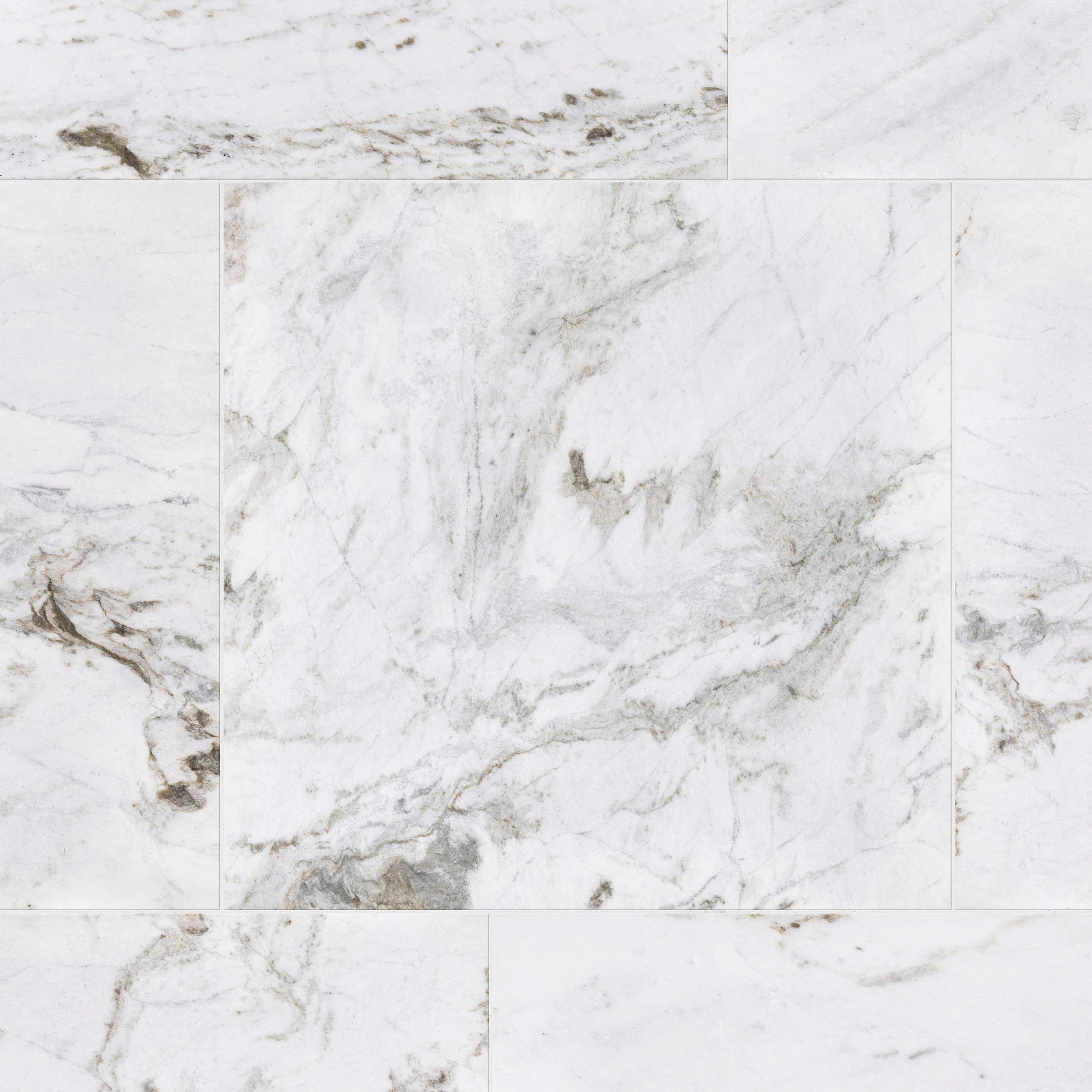 Bianco Orion II Honed Marble Tile