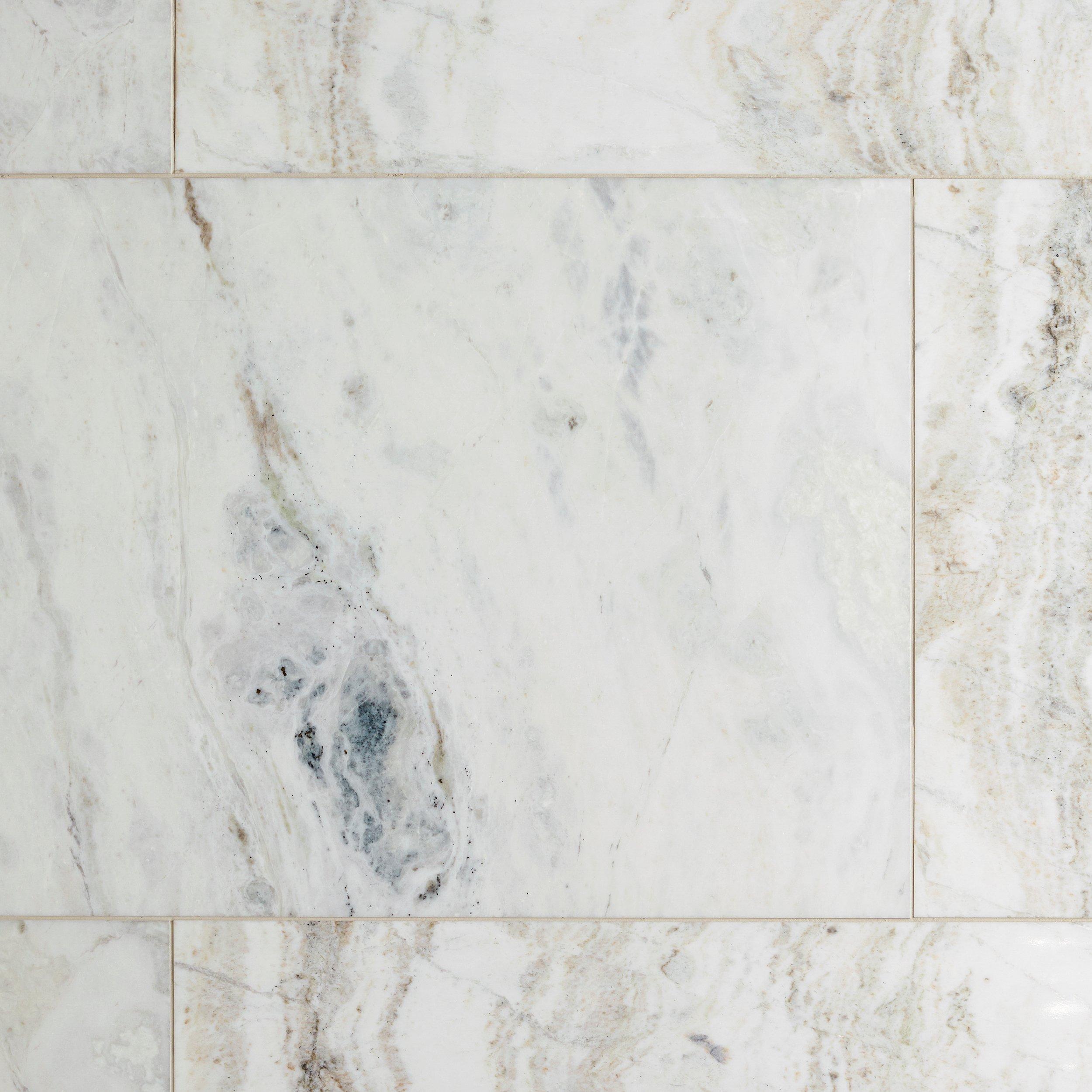 Bianco Orion II Polished Marble Tile