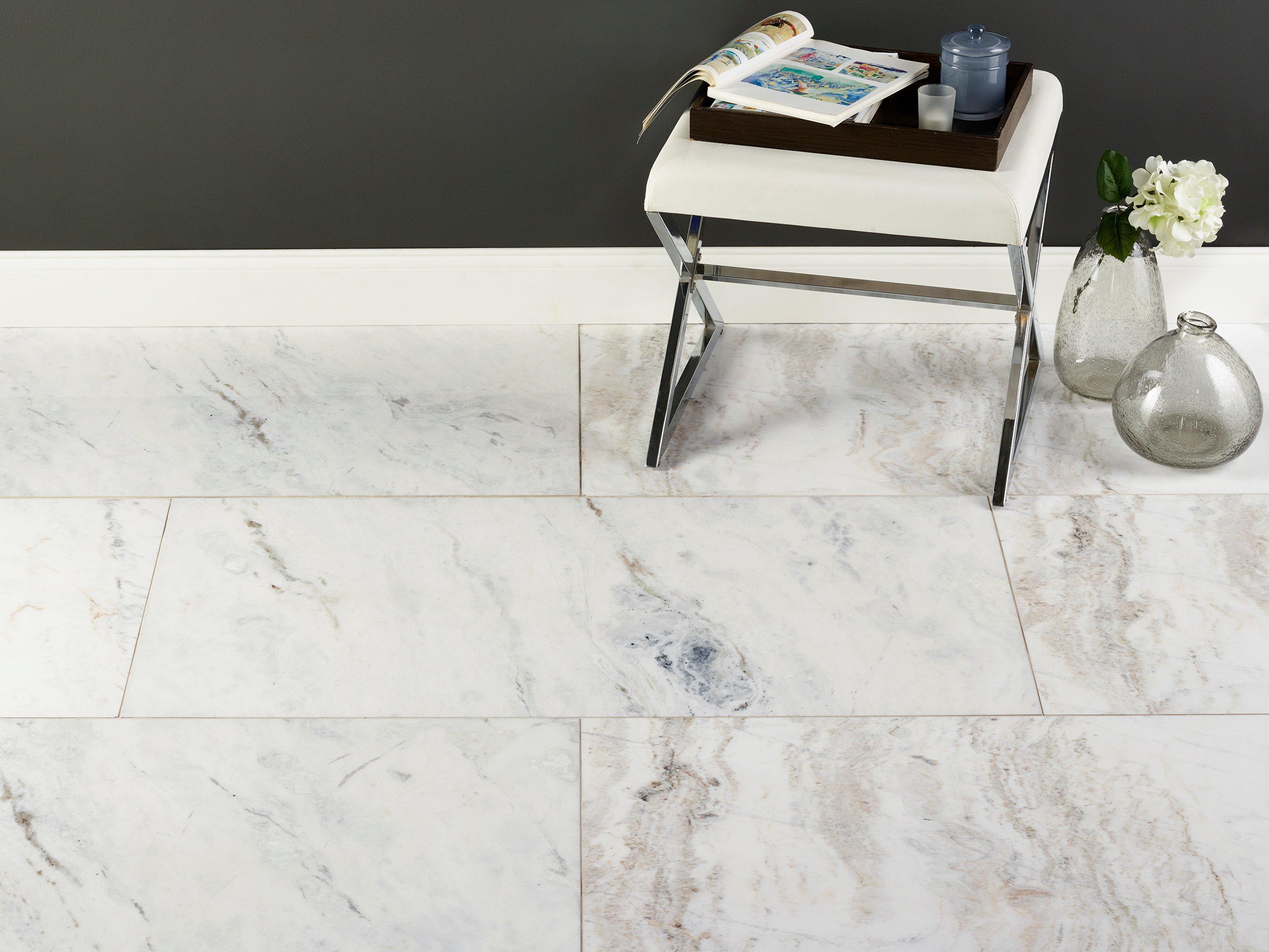 Bianco Orion II Polished Marble Tile
