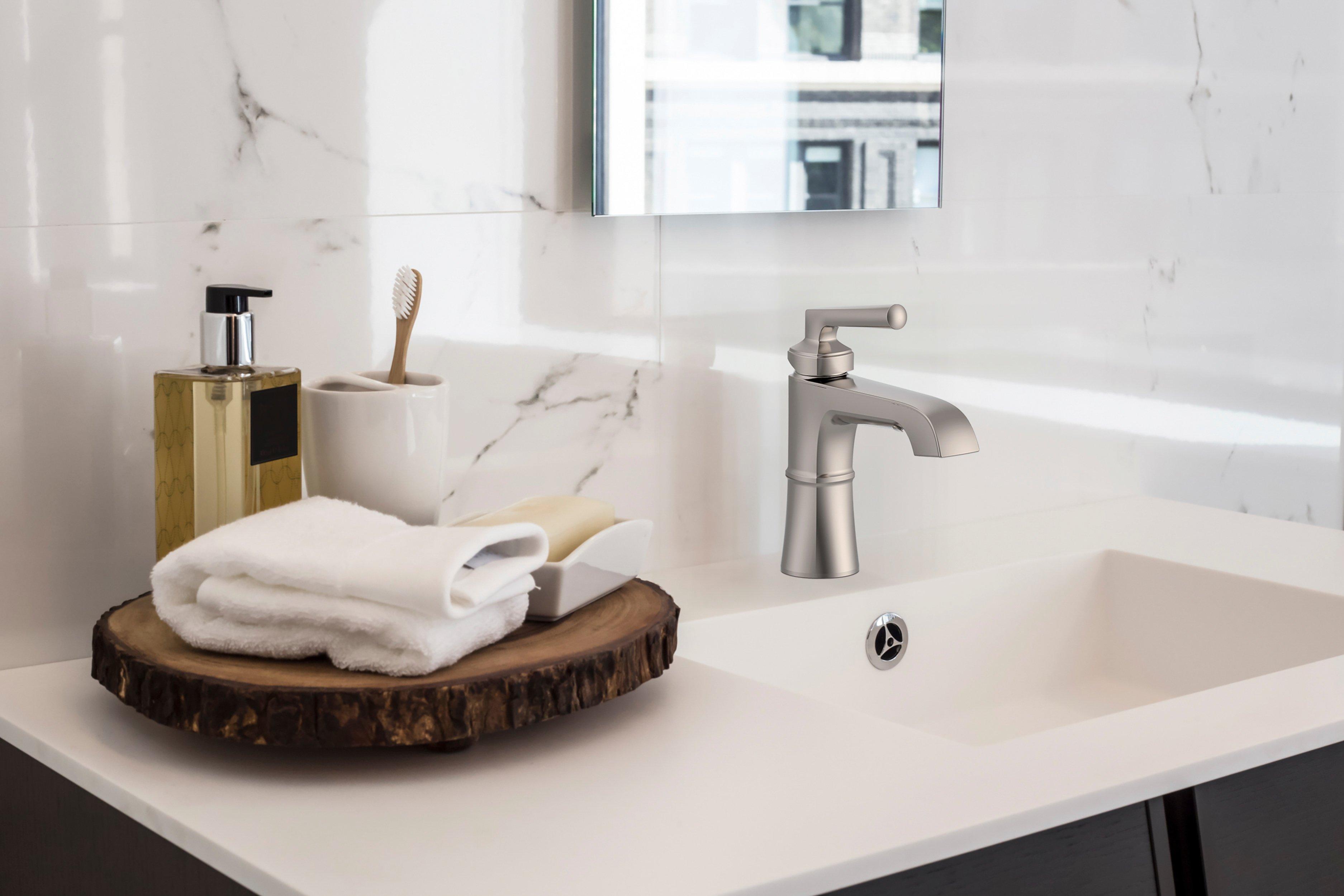 Harper Monoblock Brushed Nickel Bath Faucet