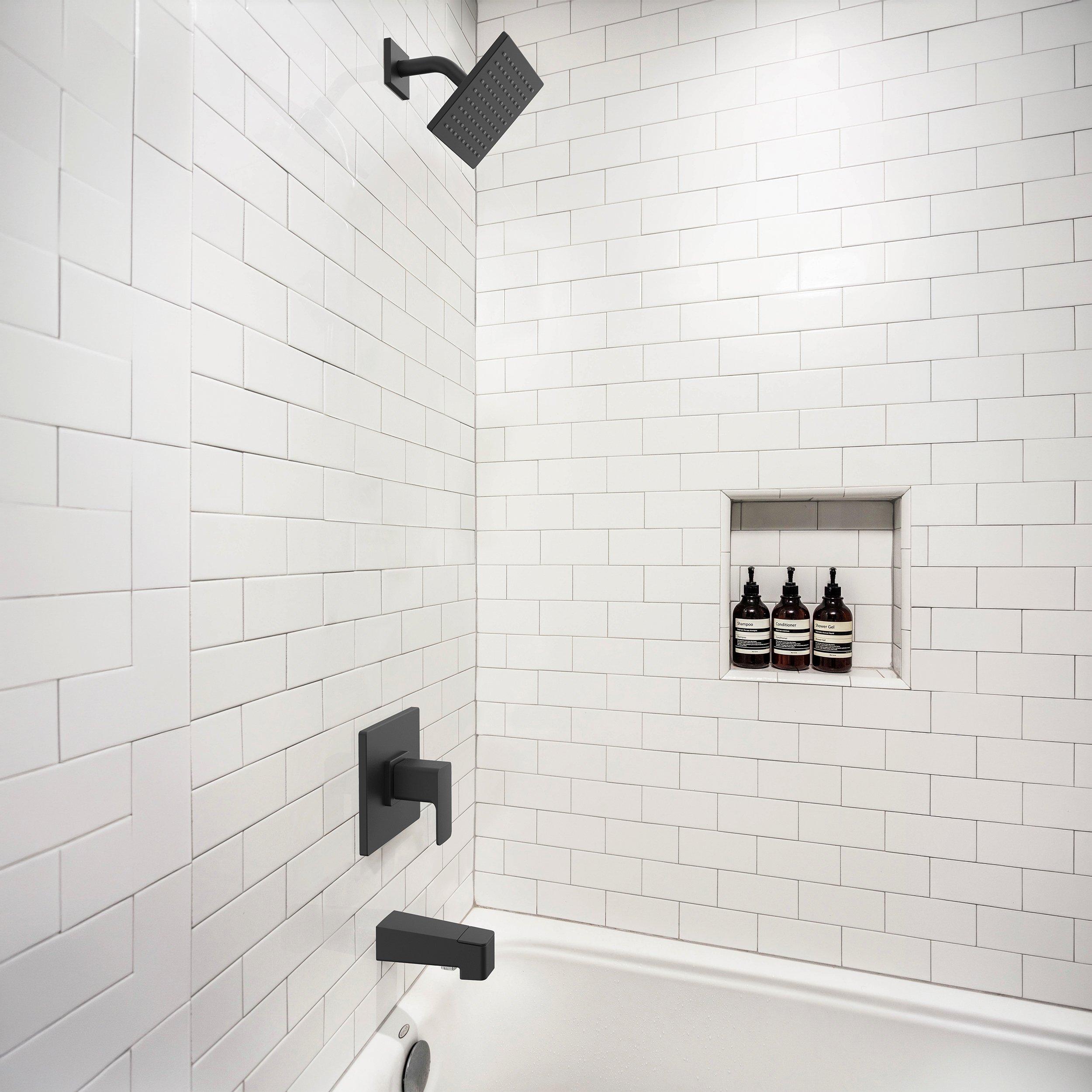 Royce Matte Black Shower and Tub Combination