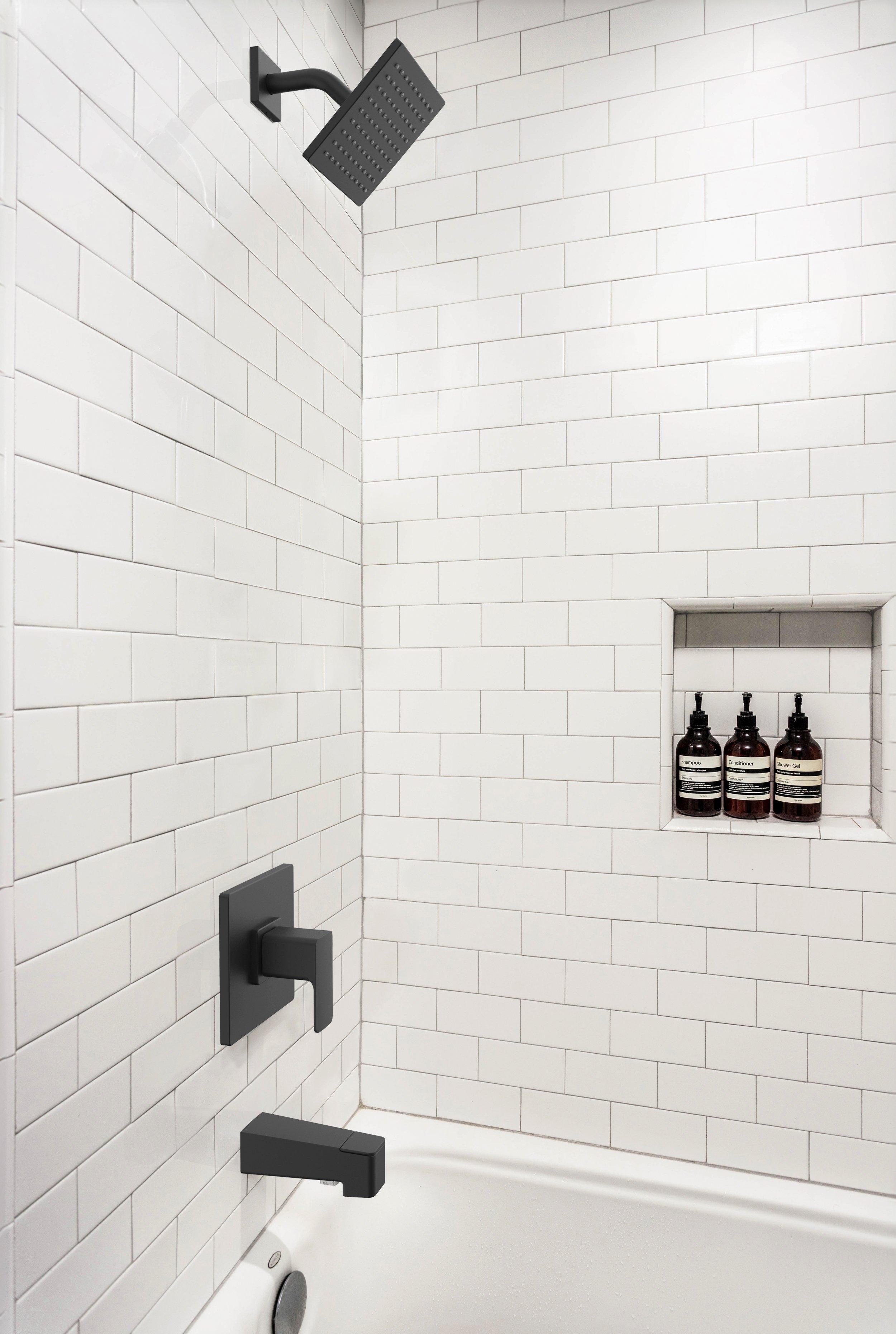 Royce Matte Black Shower and Tub Combination