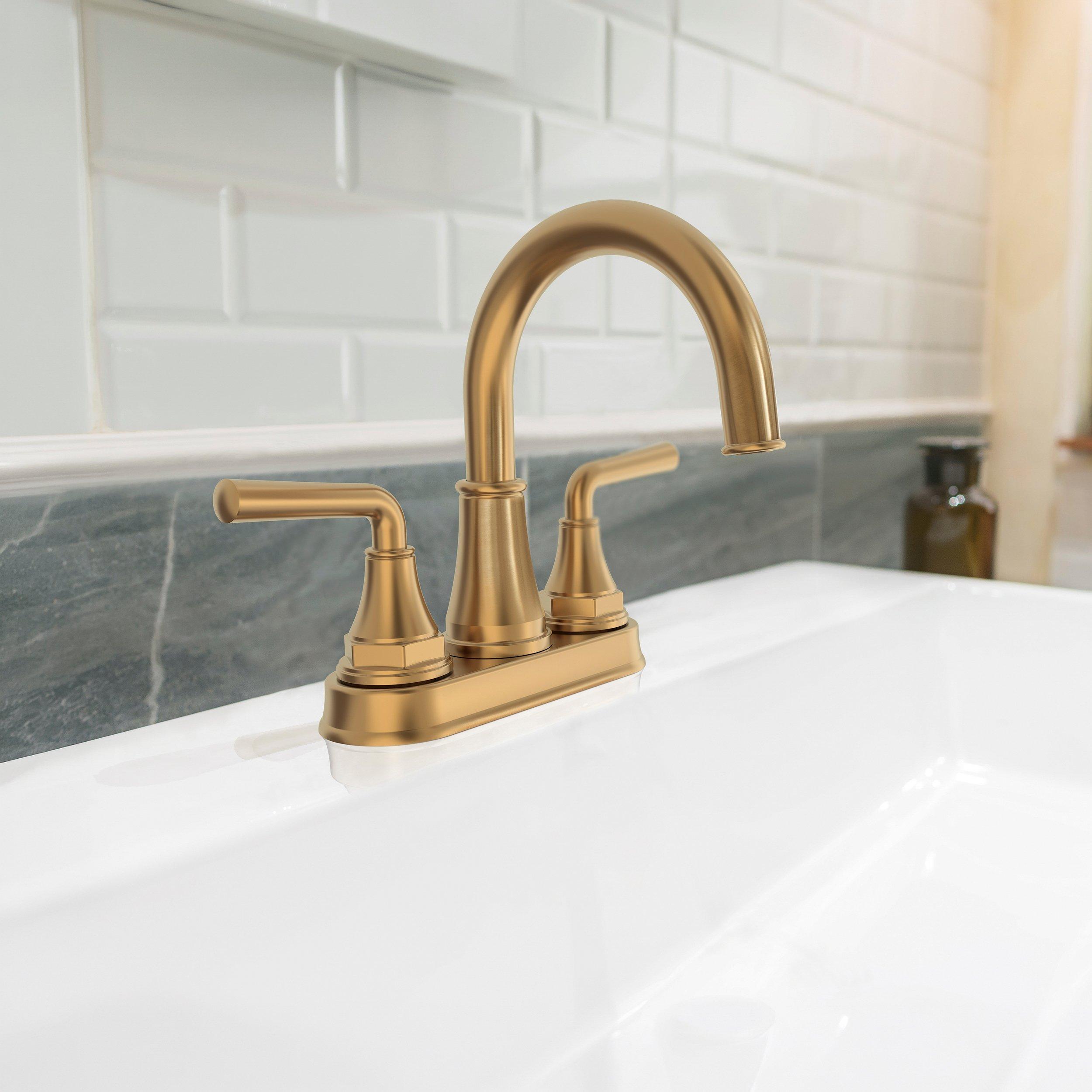 Tano 4 in. Centerset Brushed Gold Bath Faucet