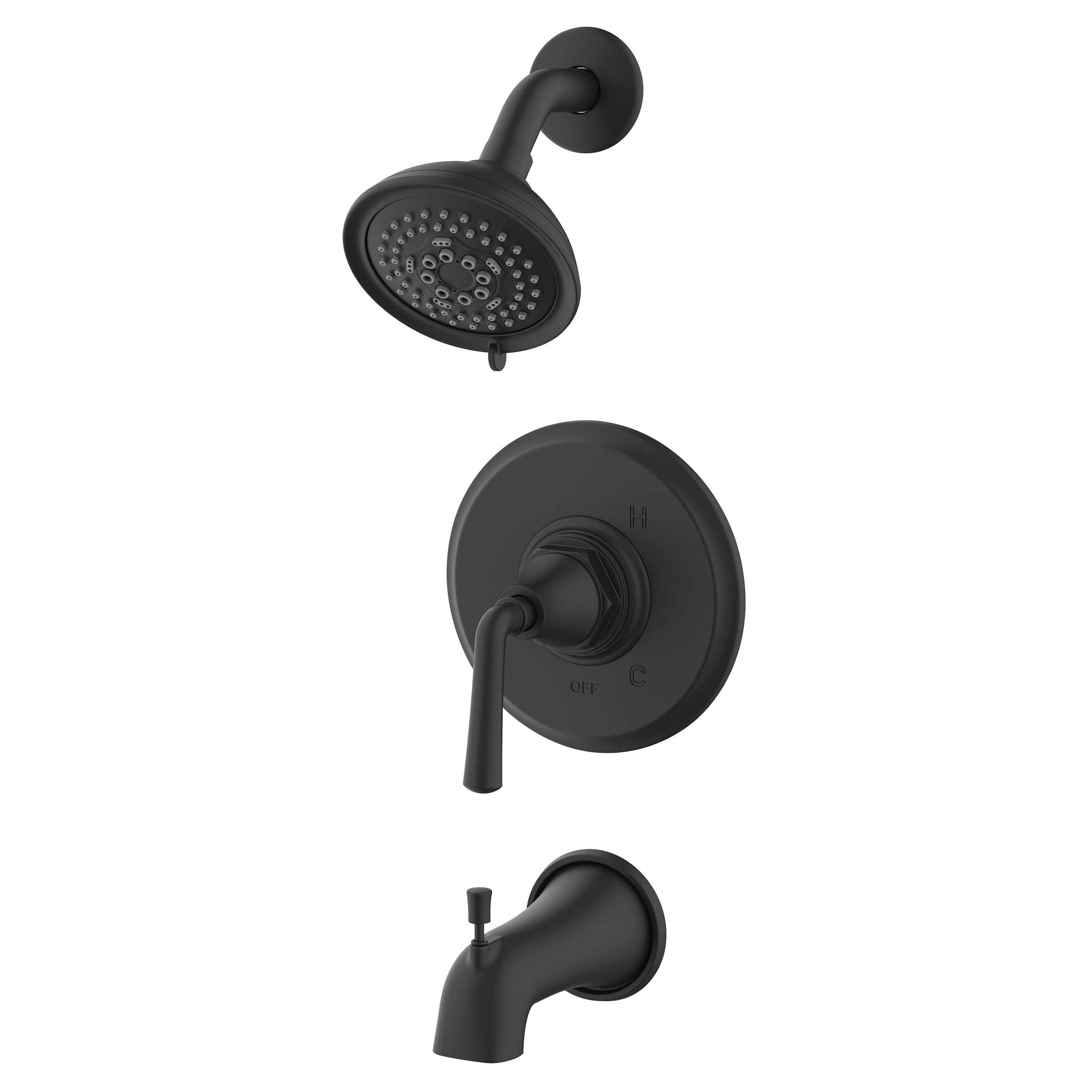 Tano Matte Black Shower and Tub Combination