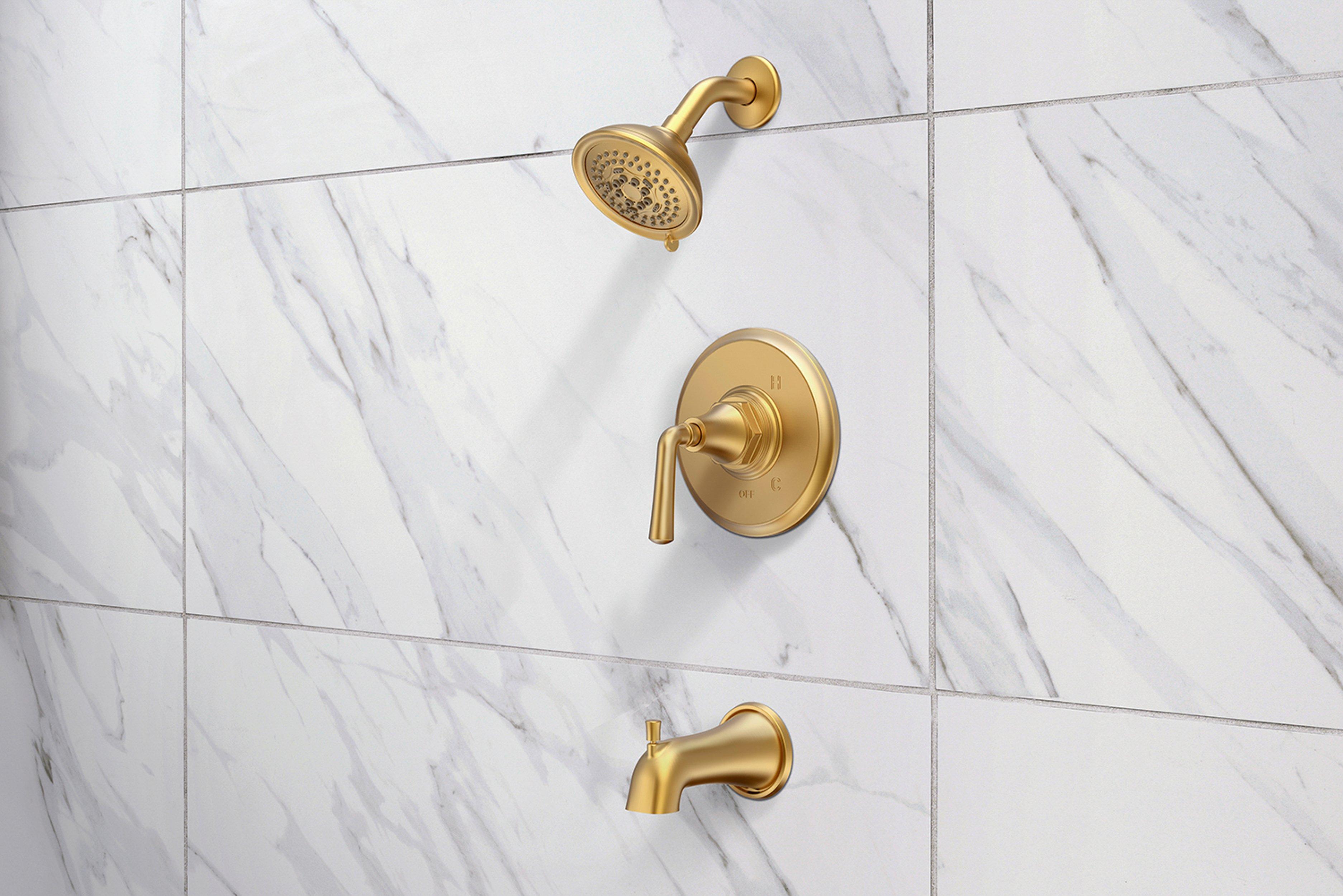 Tano Brushed Gold Shower and Tub Combination
