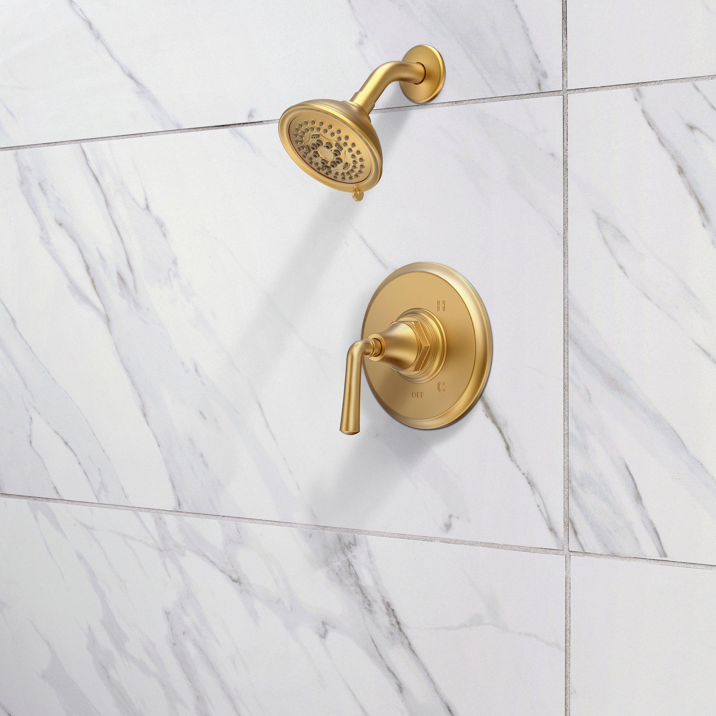 Tano Brushed Gold Shower and Tub Combination