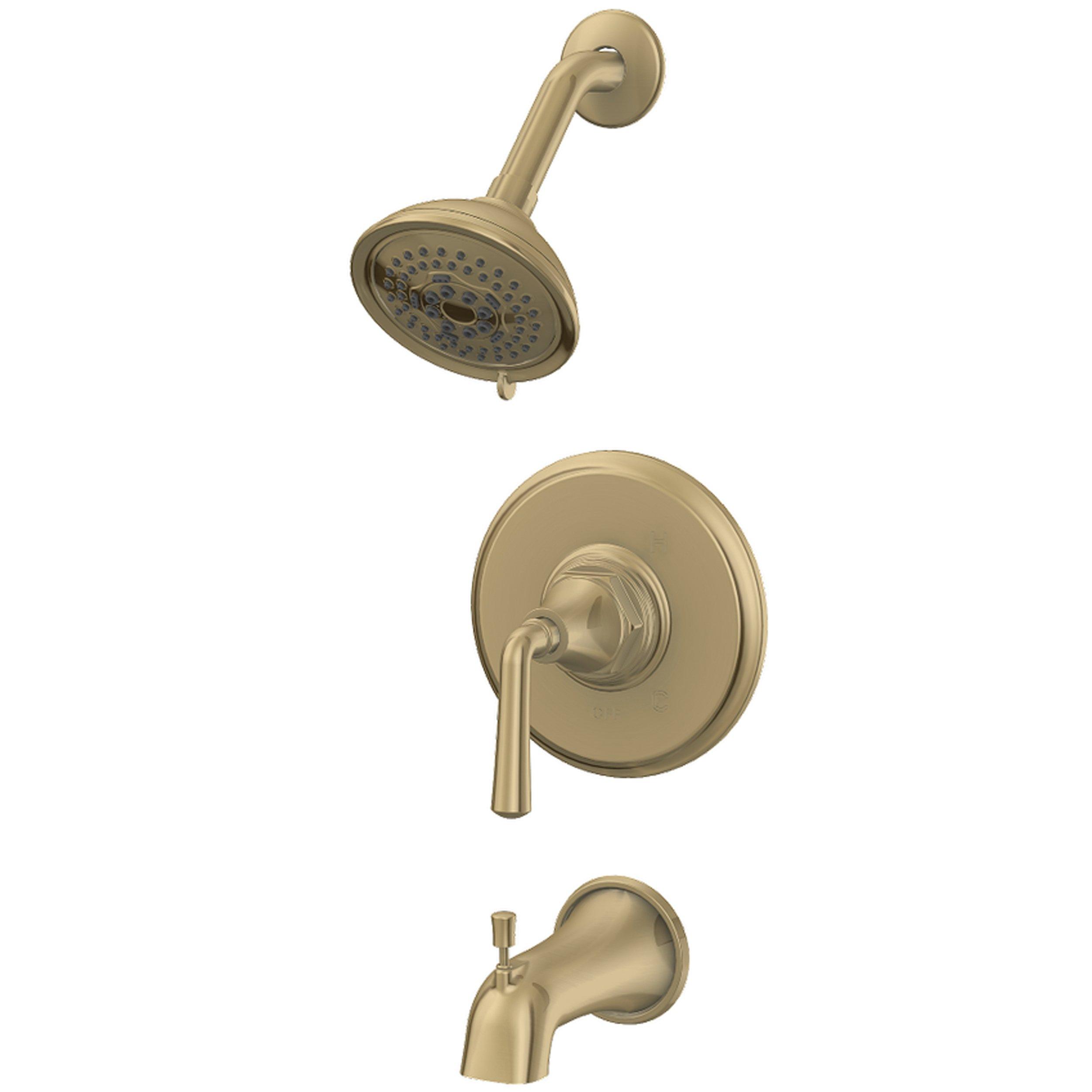 Tano Brushed Gold Shower and Tub Combination