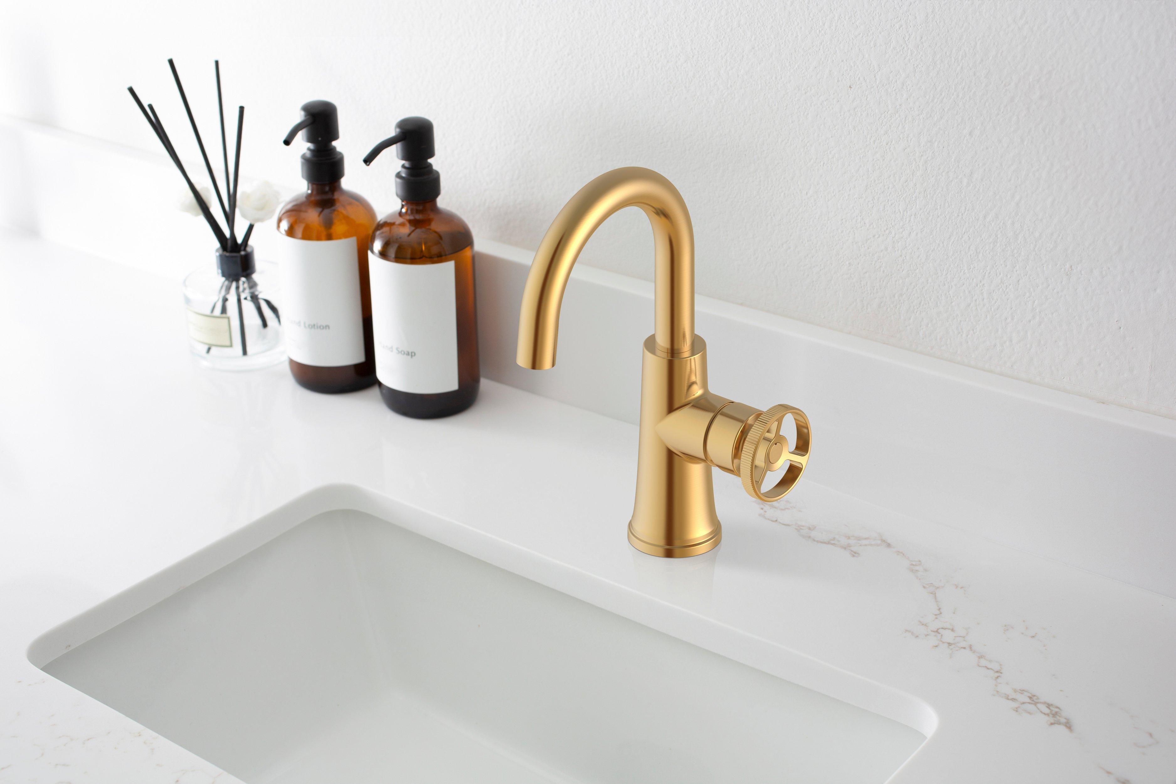 Alana Monoblock Brushed Gold Bath Faucet