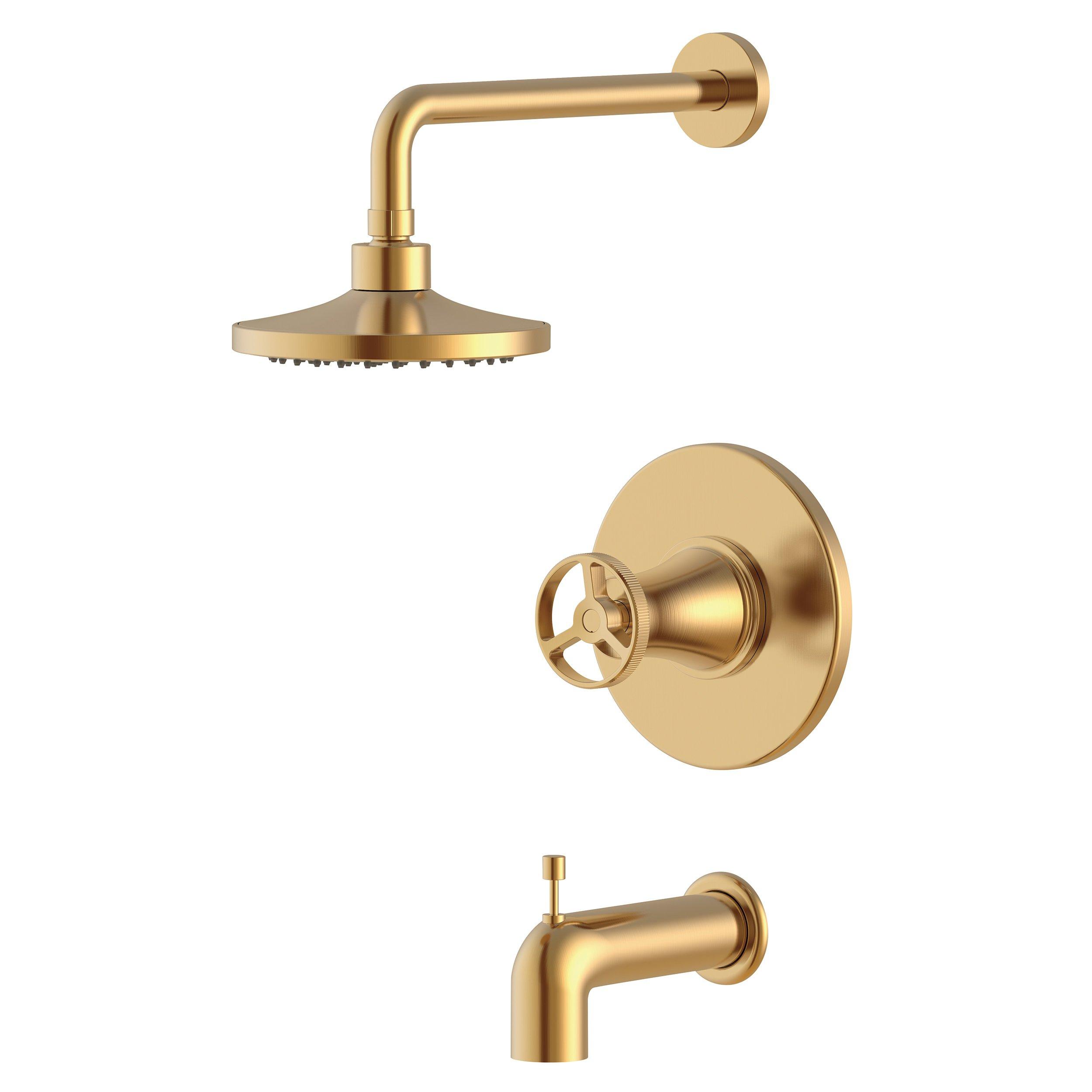 Abbey Brushed Gold Shower and Tub Combination
