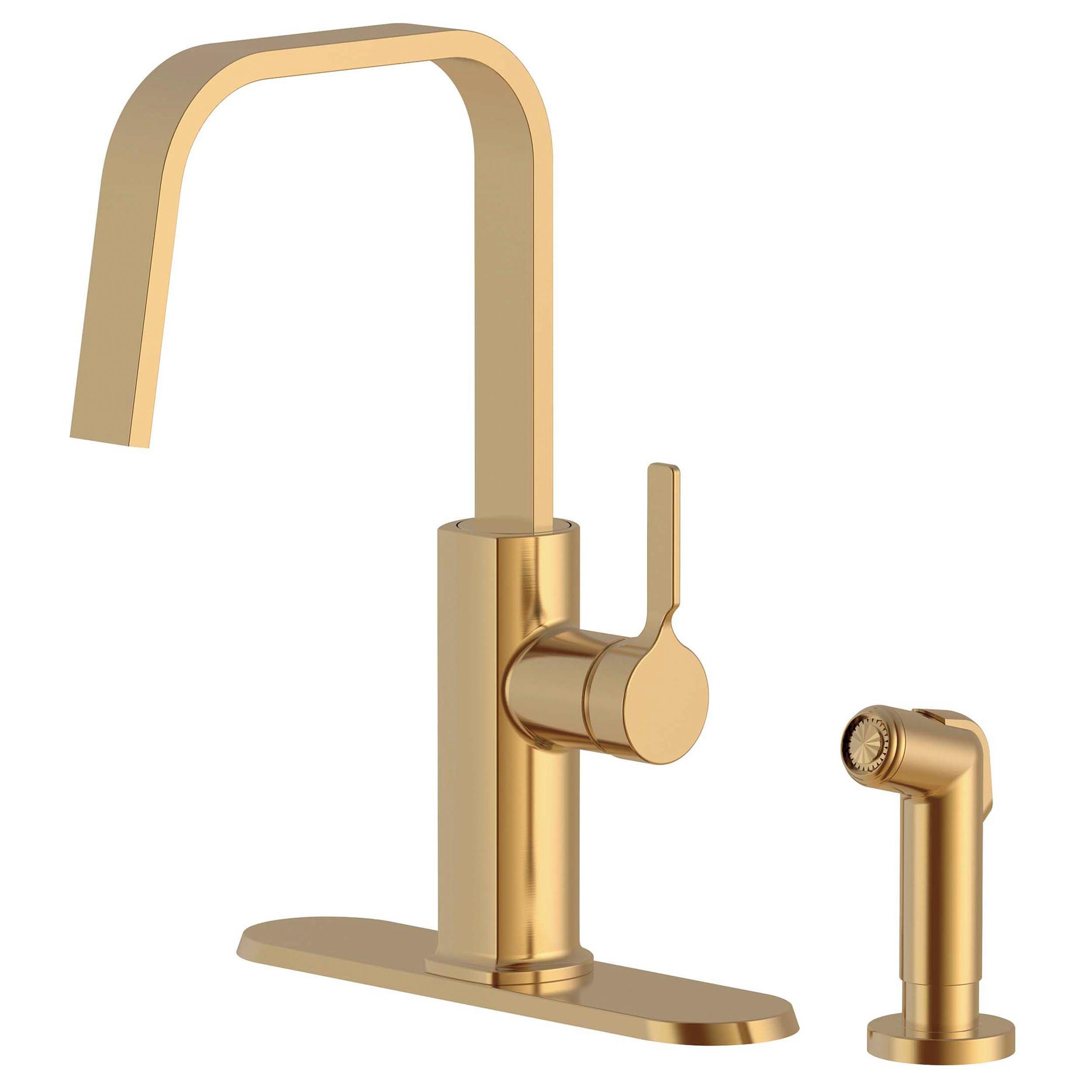 Alana Brushed Gold Ribbon Spout Kitchen Faucet