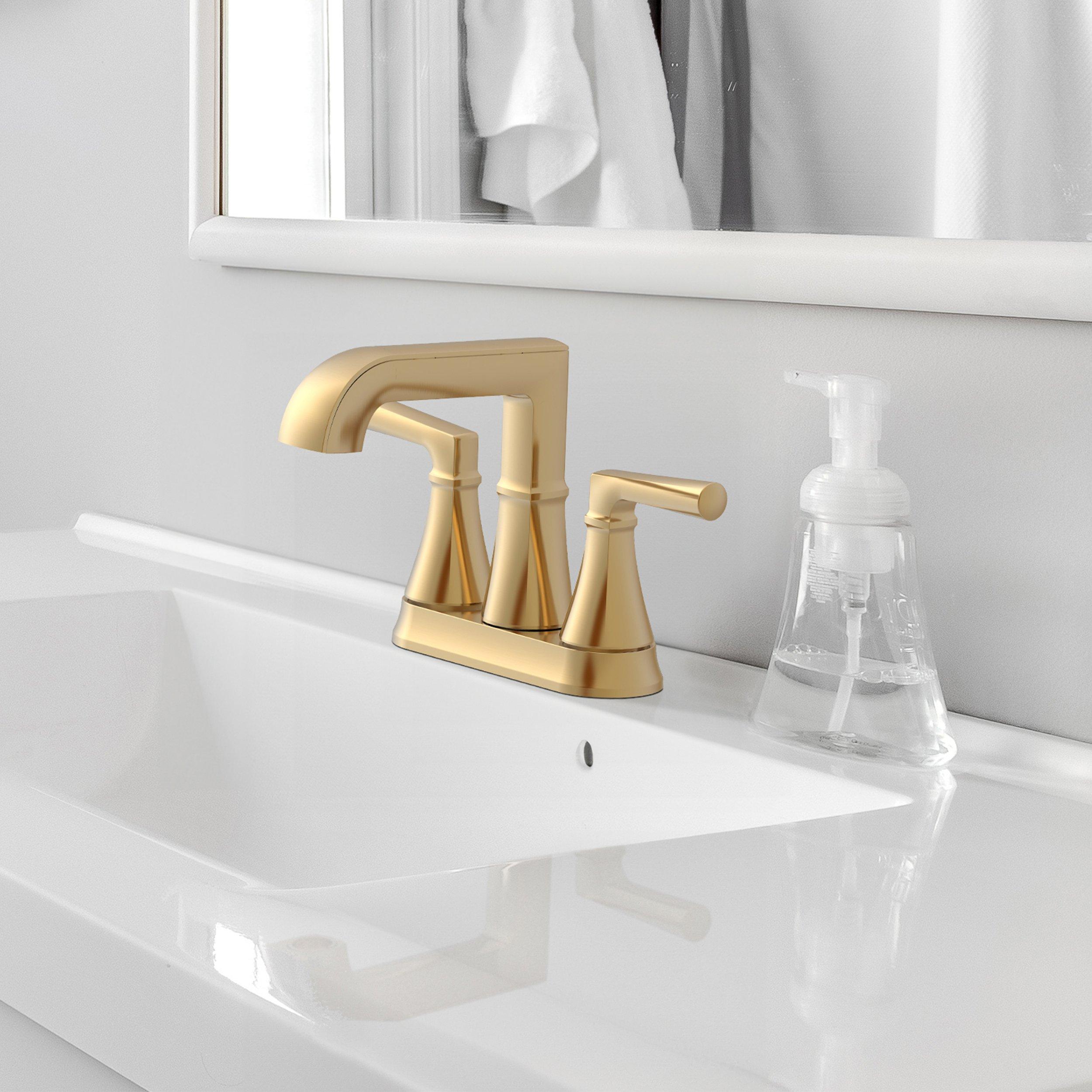 Harper 4 in. Centerset Brushed Gold Bath Faucet