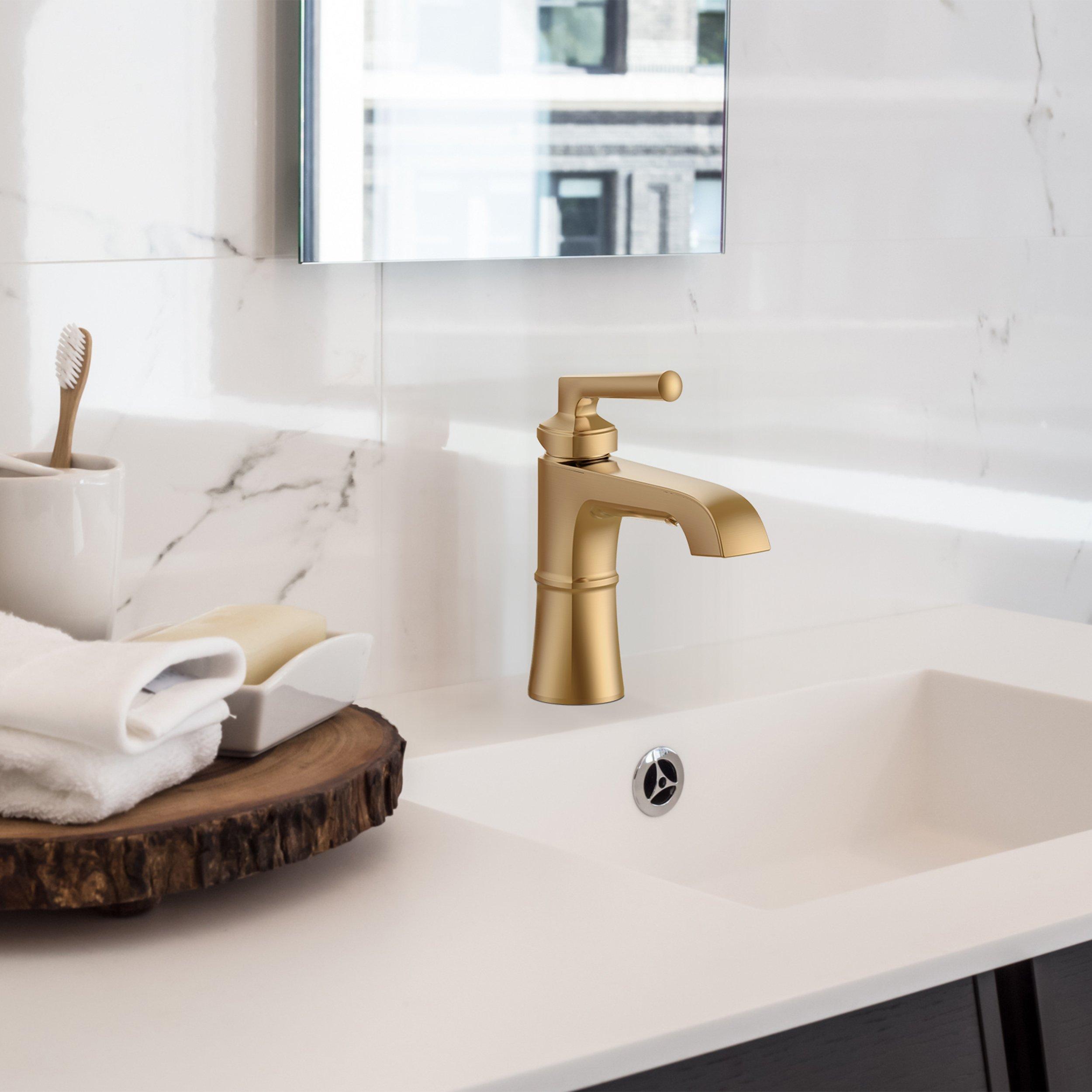 Harper Monoblock Brushed Gold Bath Faucet