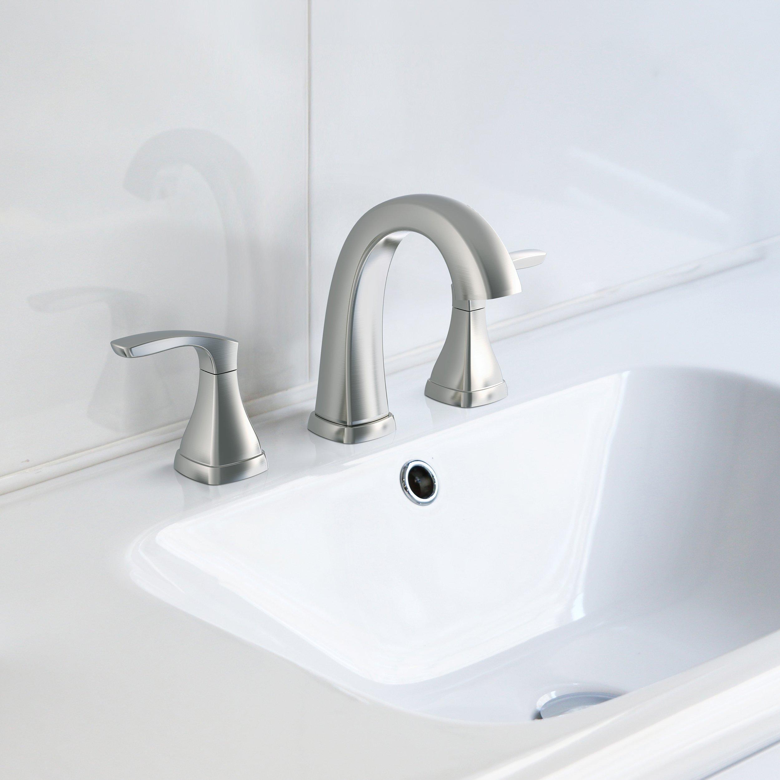 Jadyn 8 in. Widespread Brushed Nickel Bath Faucet
