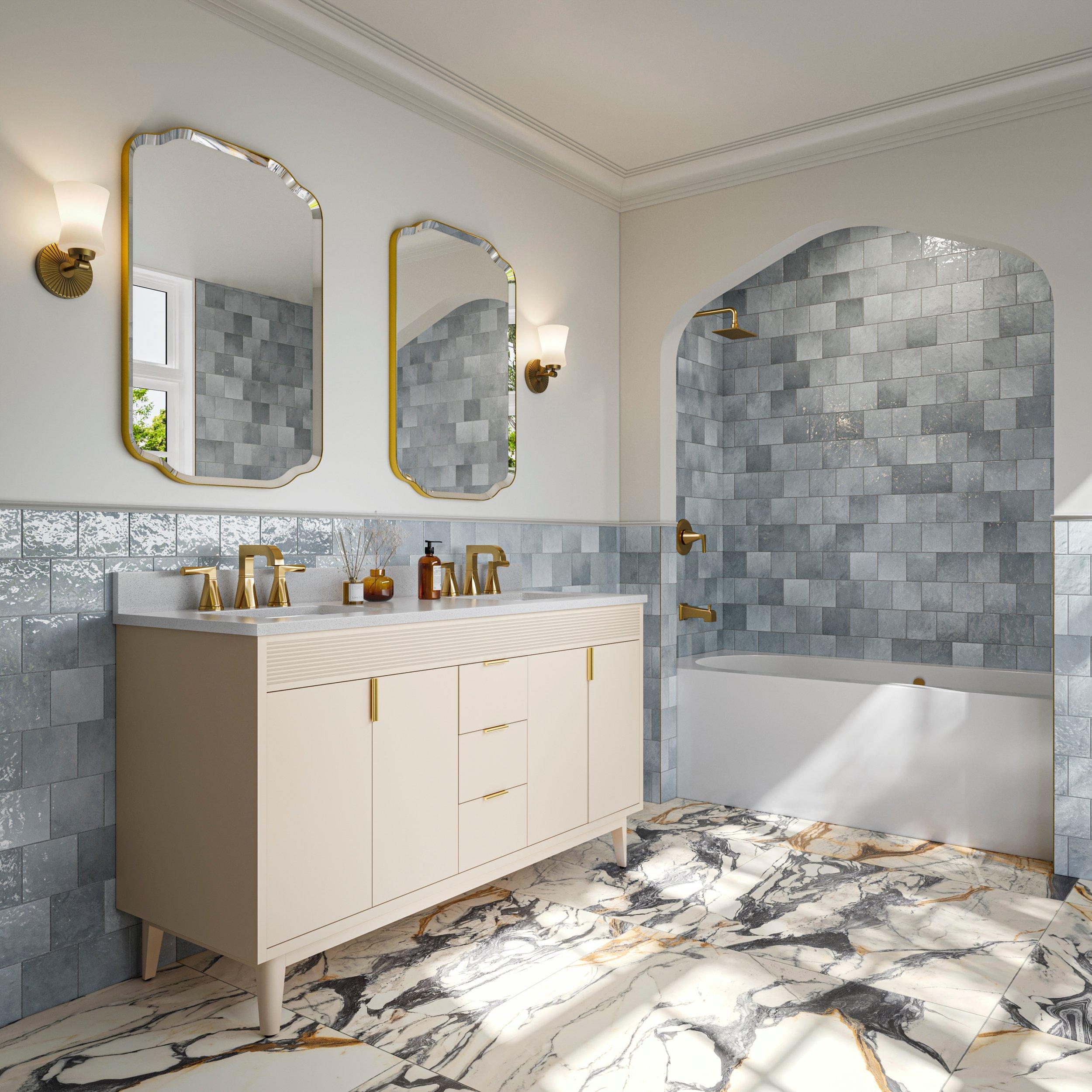 Harper 8 in. Widespread Brushed Gold Bath Faucet