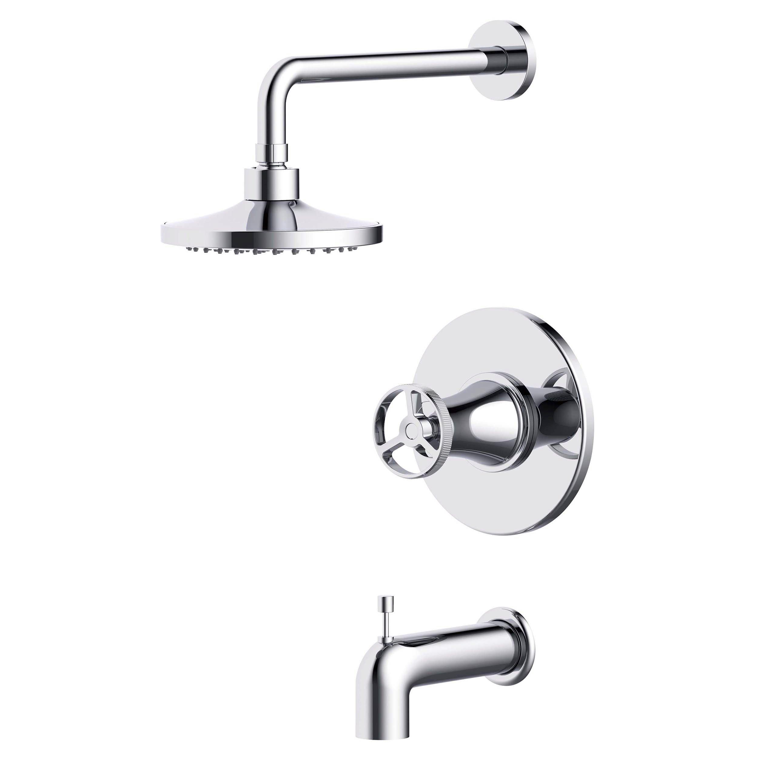 Abbey Polished Chrome Shower and Tub Combination