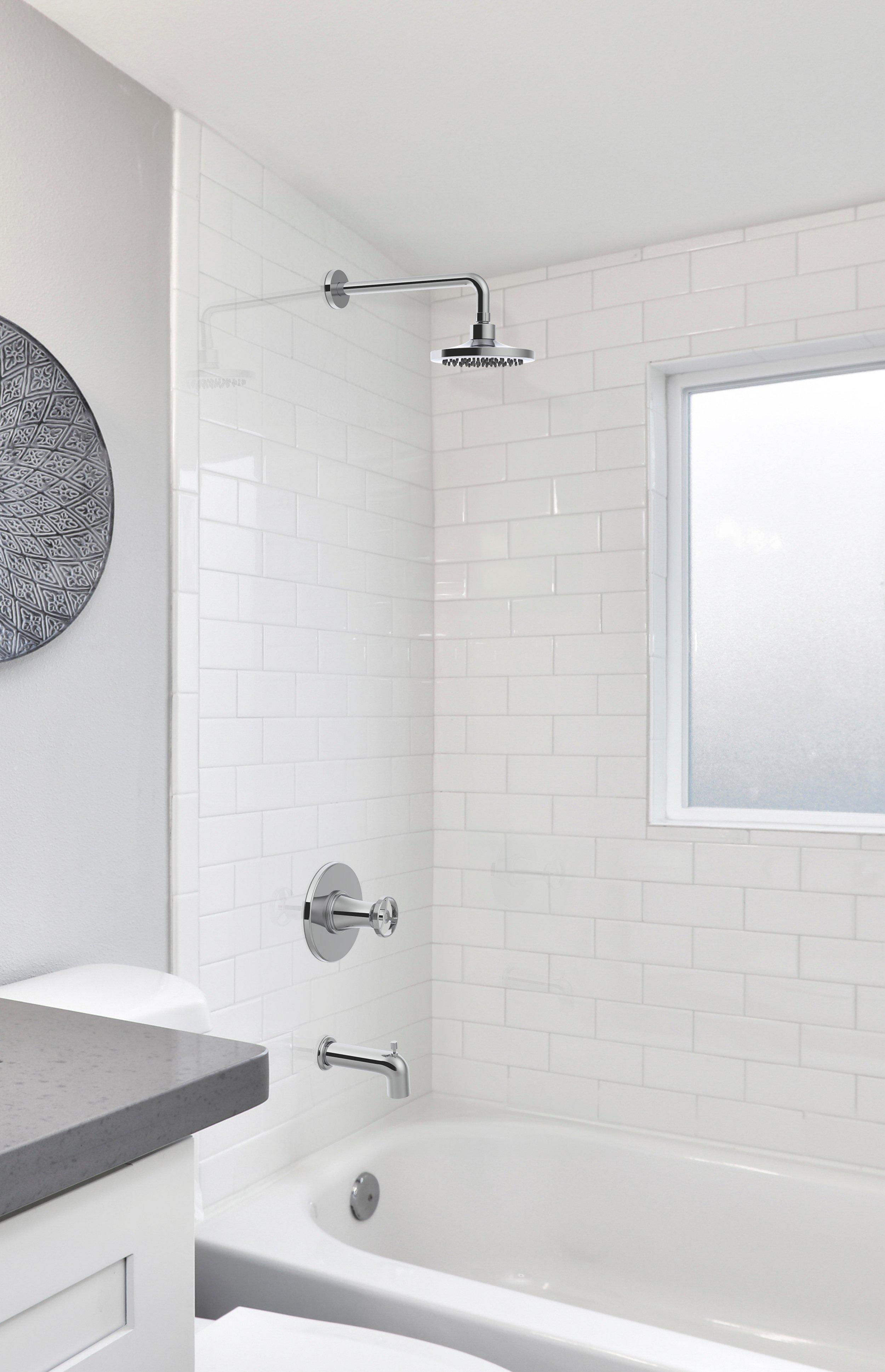 Abbey Polished Chrome Shower and Tub Combination