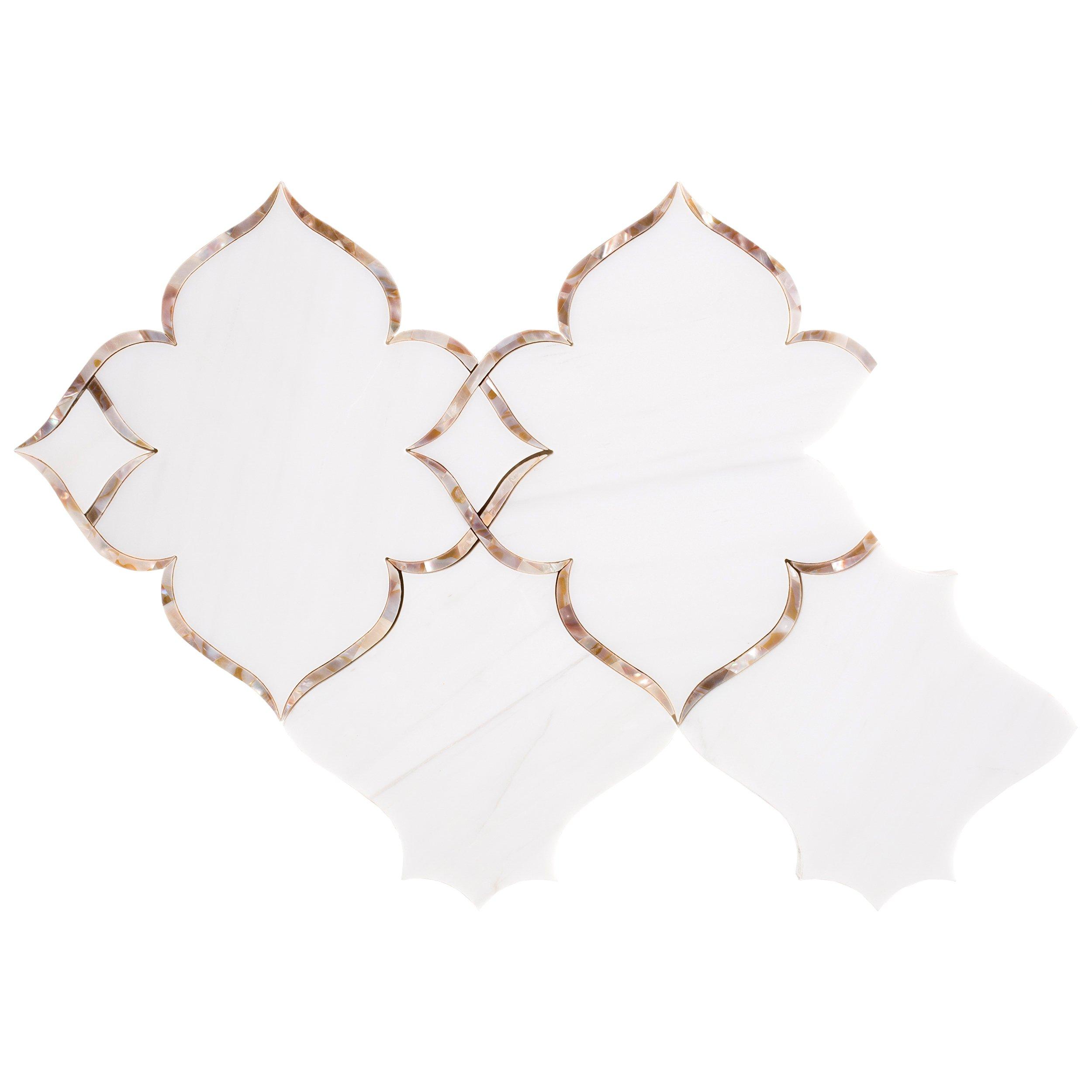 Kali Dolomite Mother of Pearl Waterjet Polished Marble Mosaic