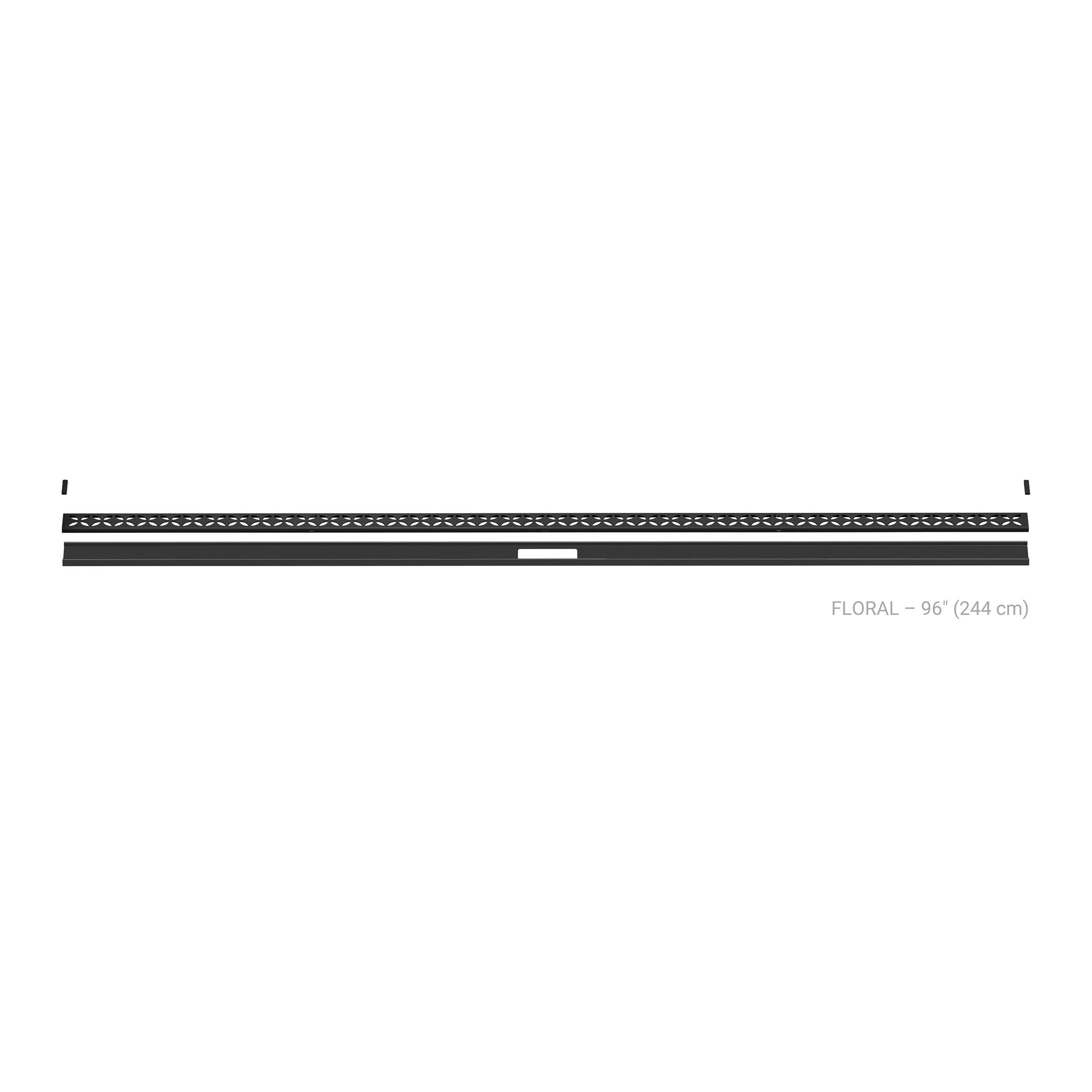Schluter Kerdi-Line 8ft. Matte Black Floral Vario Linear Drain