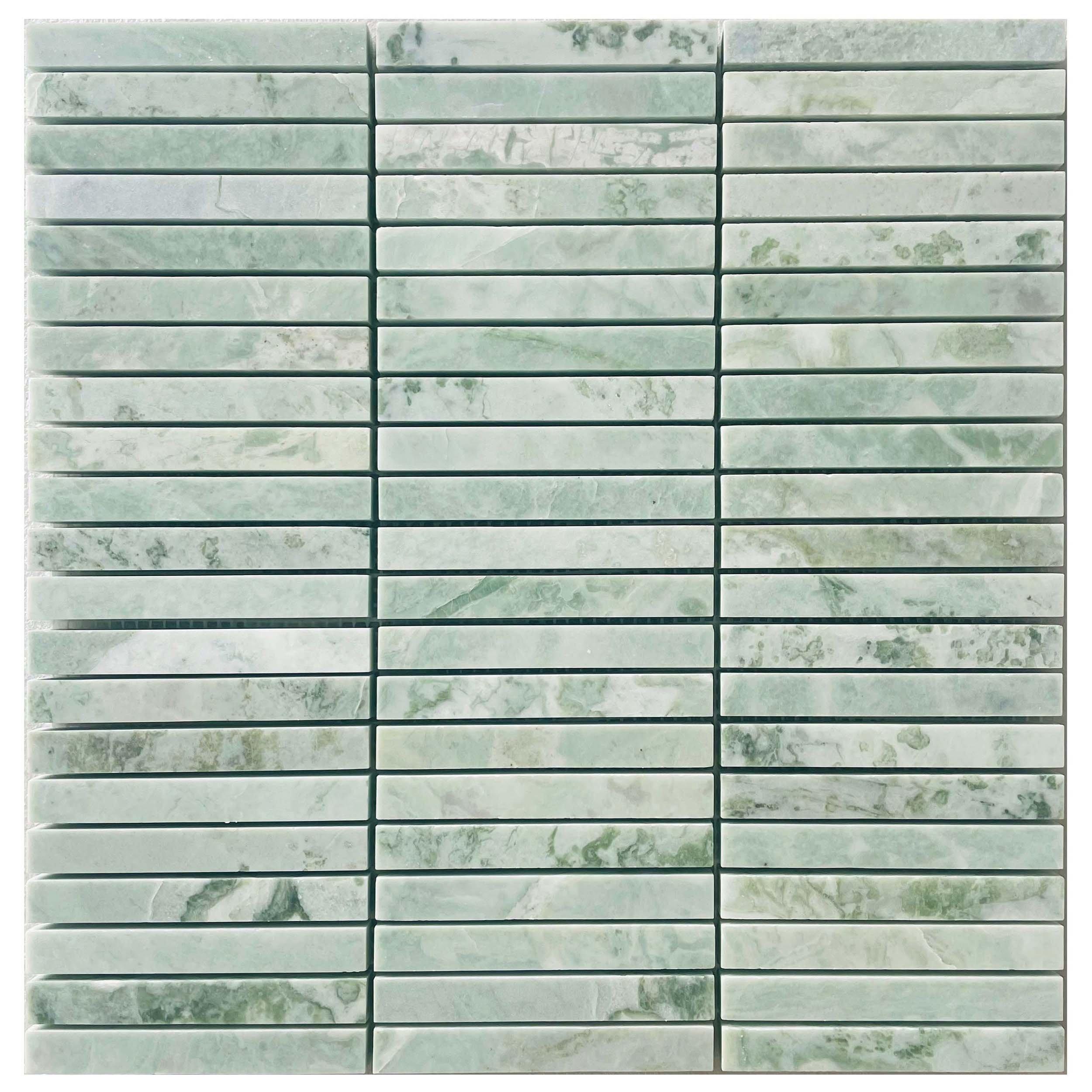Emerald Shores Stack Honed Marble Mosaic