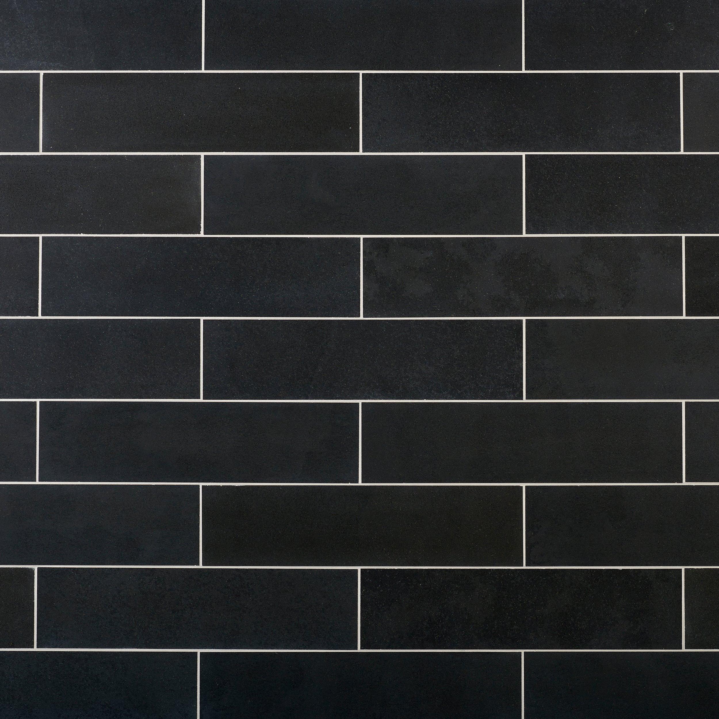 Jet Black Honed Basalt Tile