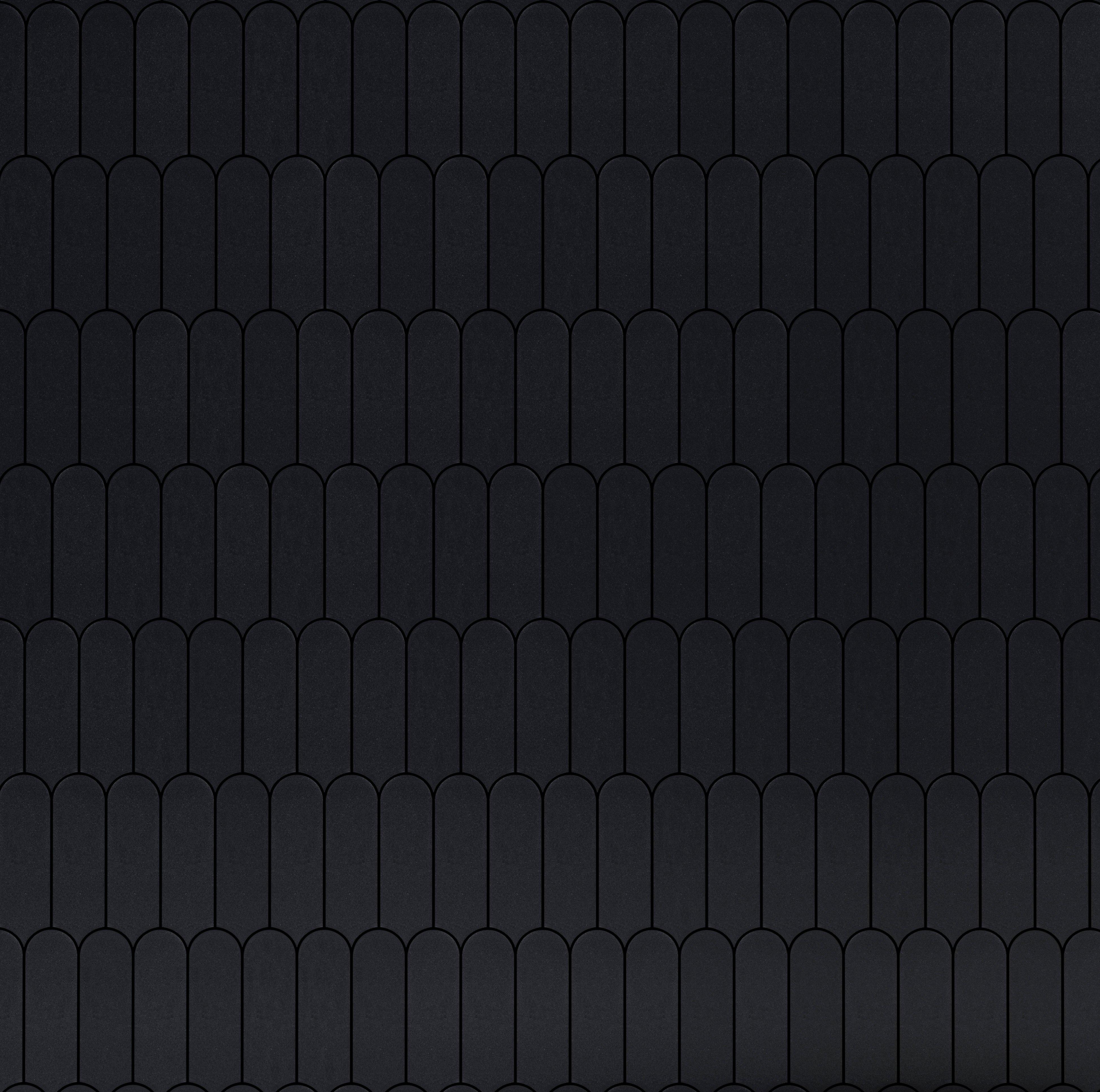 Jet Black Scallop Honed Basalt Mosaic