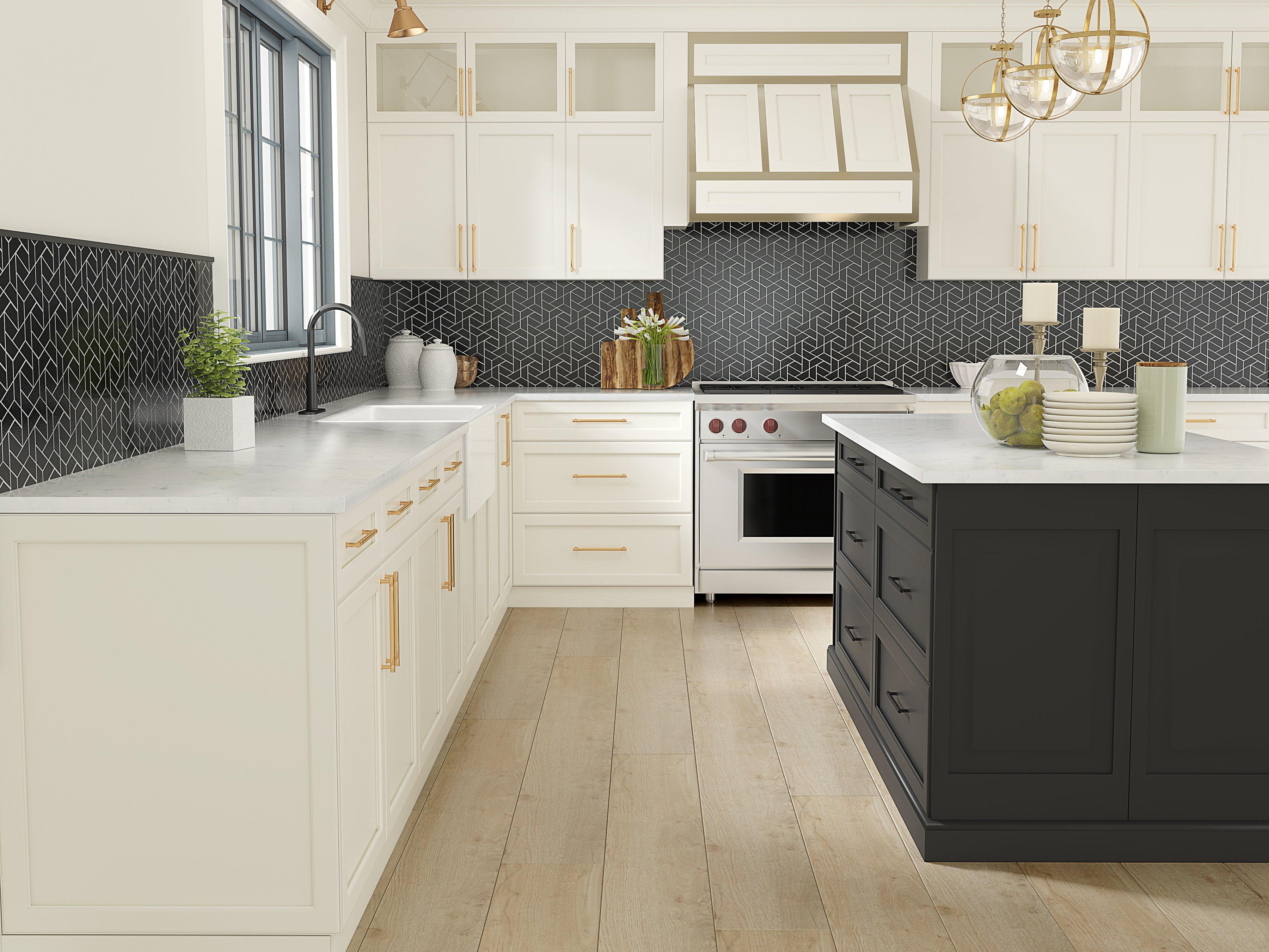 Jet Black Pinion Honed Basalt Mosaic