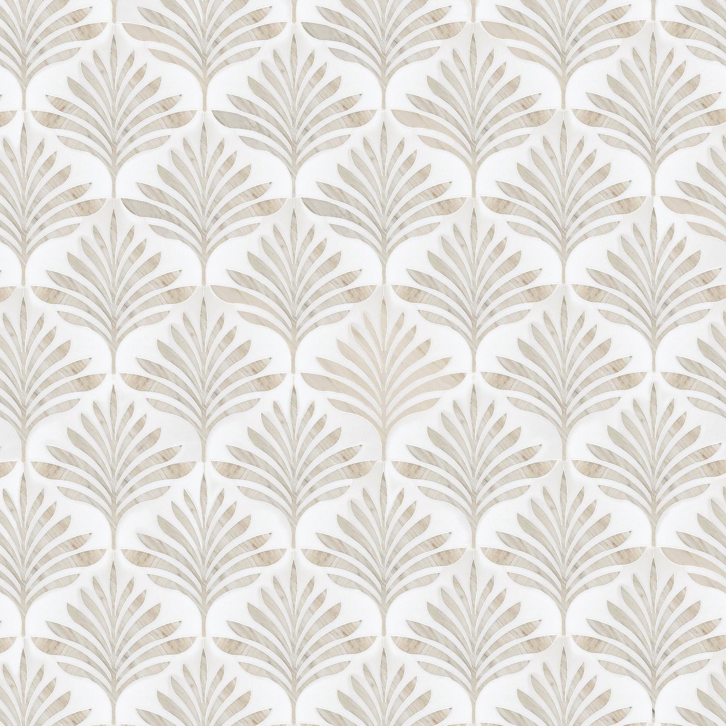Taormina Thassos Nestos Waterjet Marble Mosaic