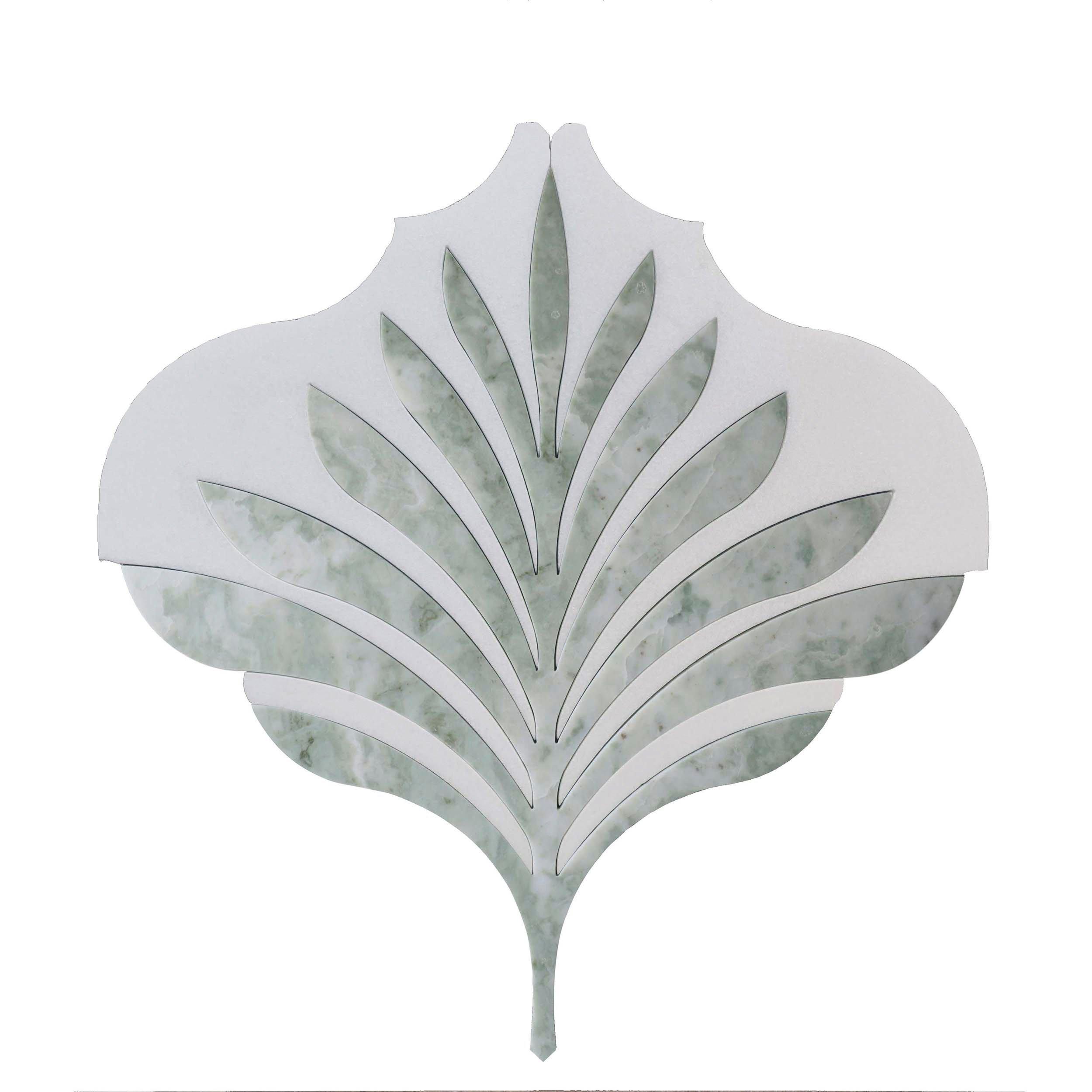Palermo Thassos Emerald Shores Waterjet Marble Mosaic