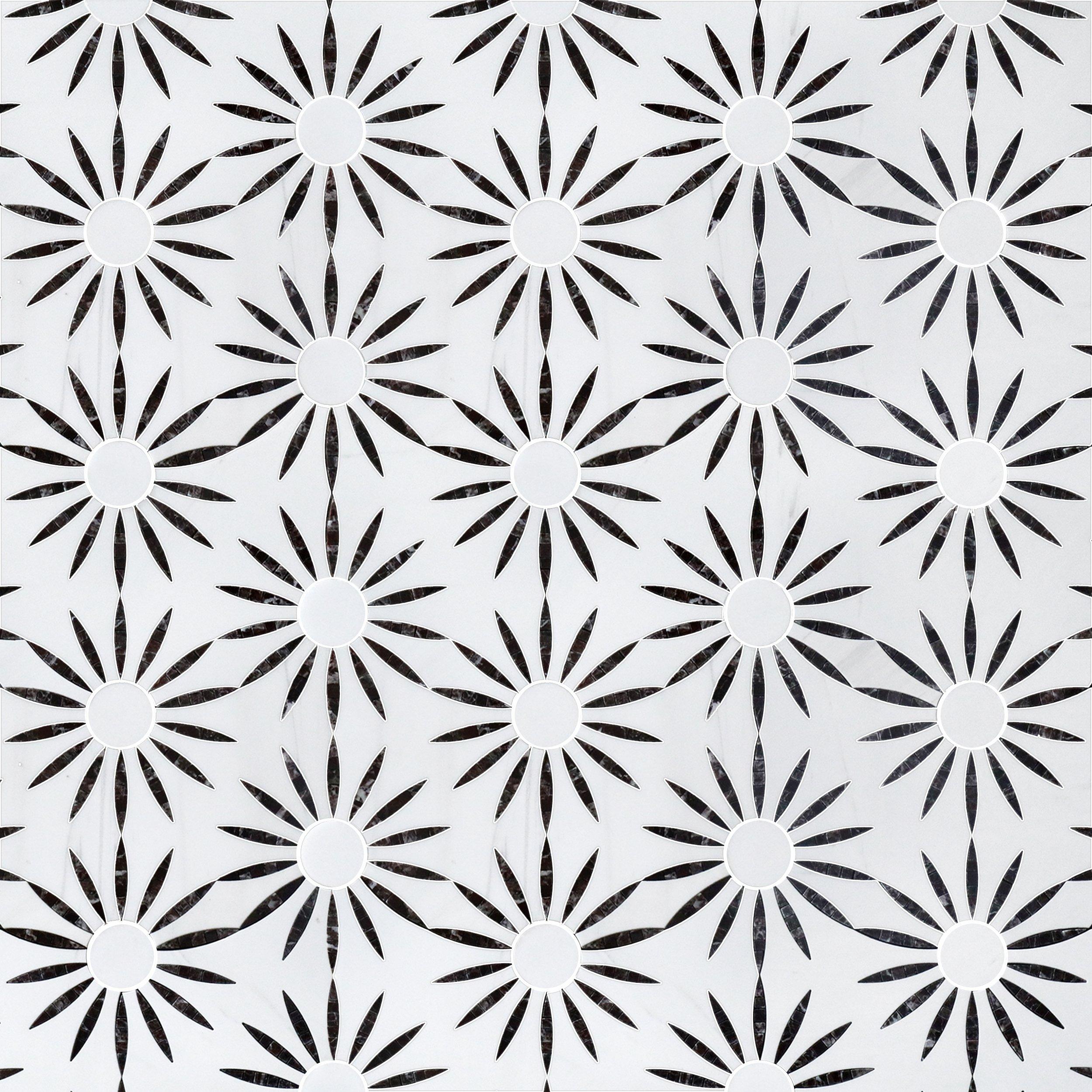 Soleil Rosso Waterjet Polished Marble Mosaic