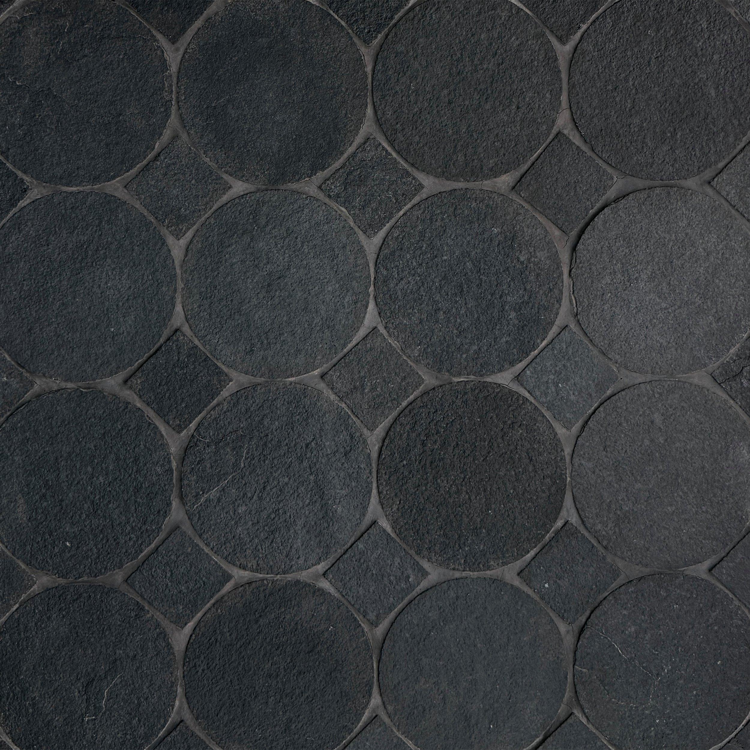 Maverick Black Limestone Natural Mosaic