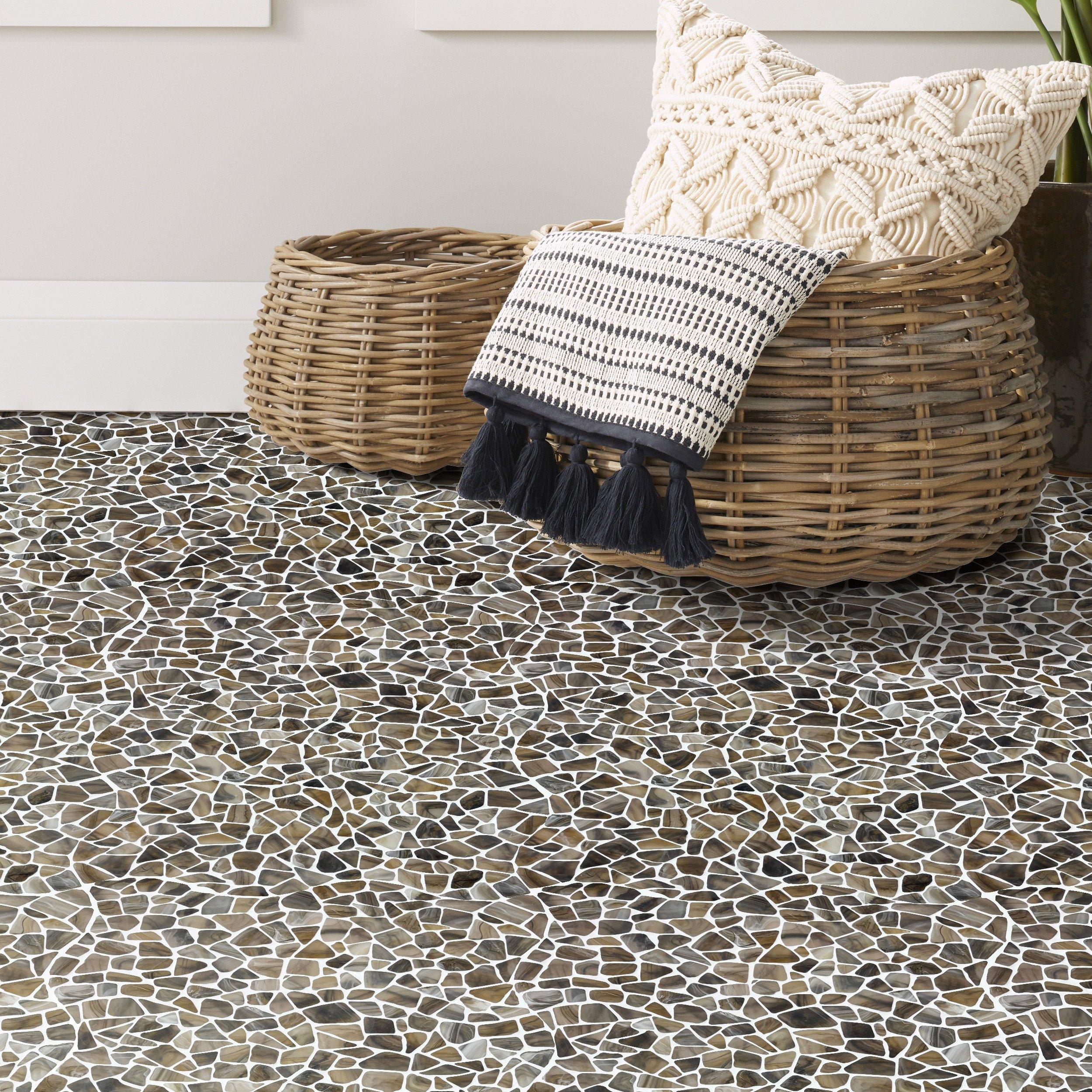 Mocha Frosted Matte Pebble Mosaic