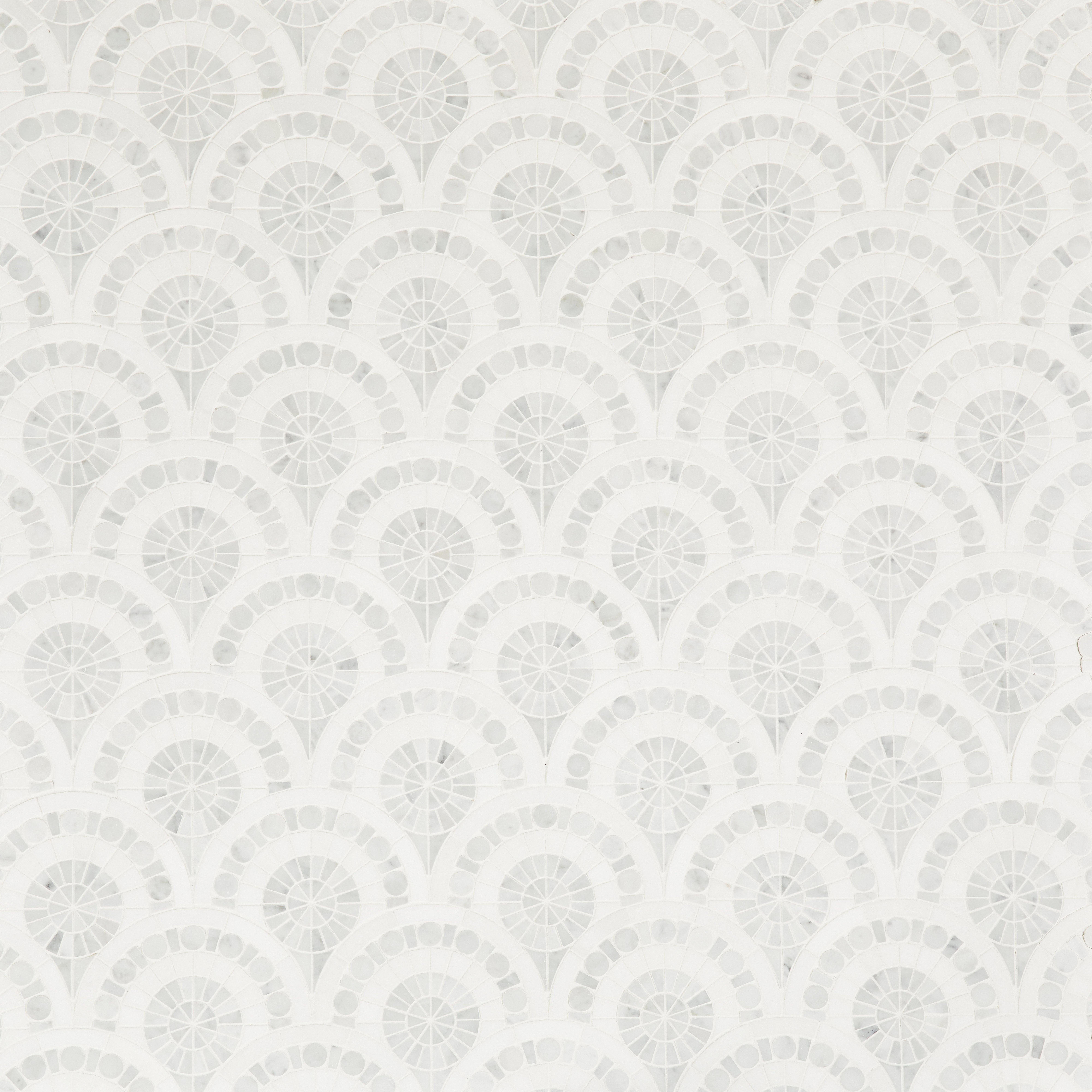 Stella Thassos Bianco Carrara Waterjet Polished Marble Mosaic
