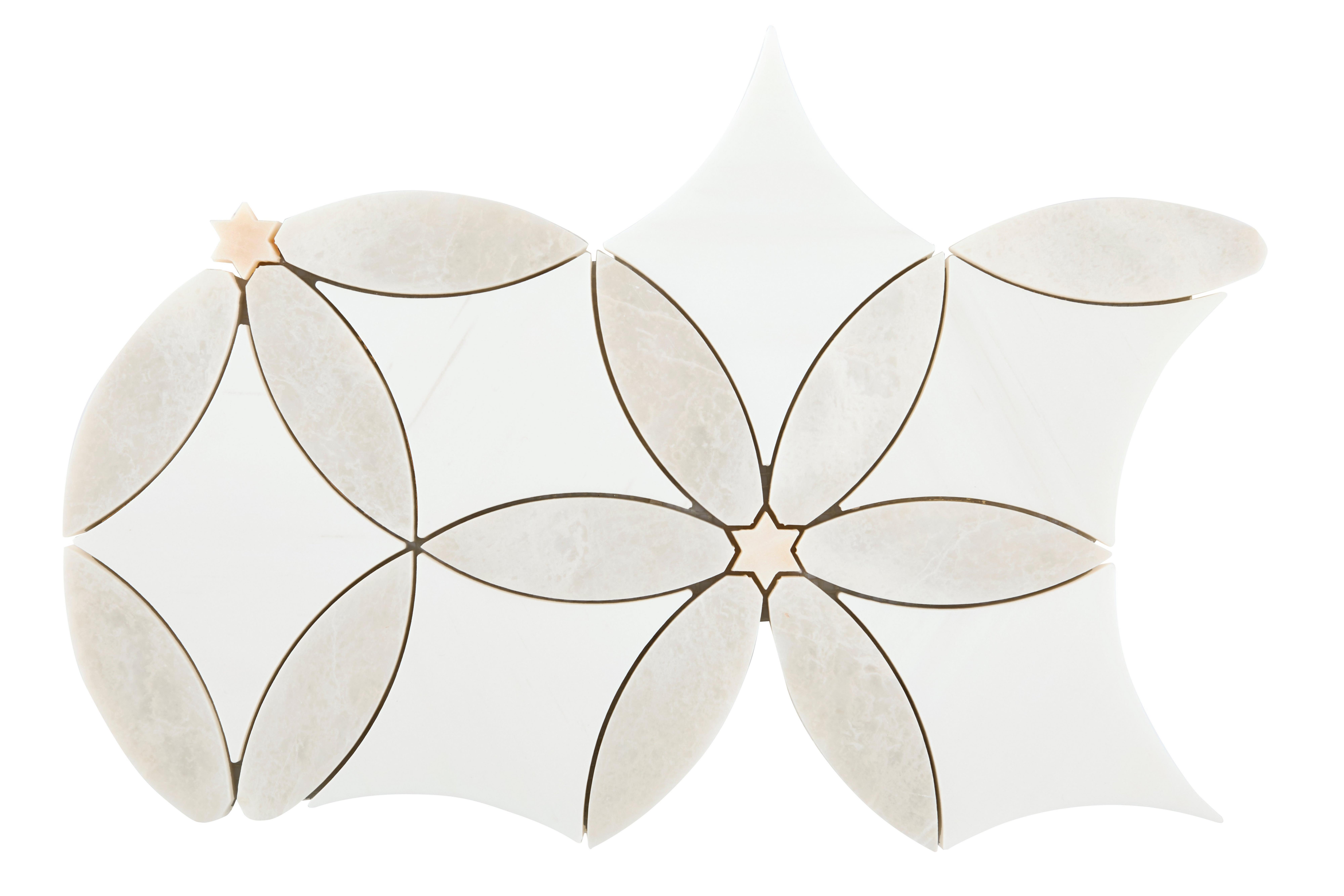 Zermatt Iceberg Dolomite Polished Waterjet Marble Mosaic