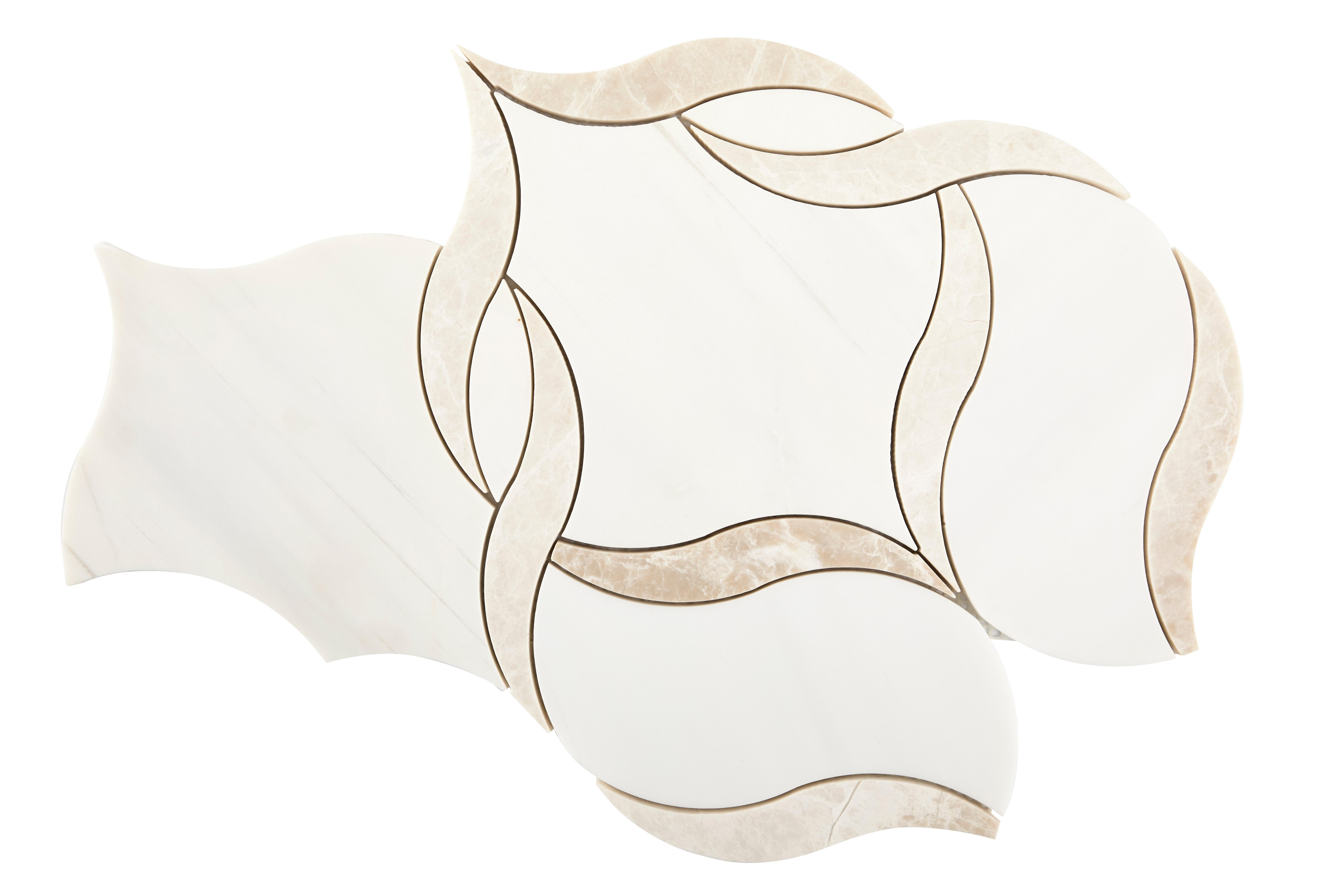 Elaria Crema Velluto Dolomite Polished Waterjet Marble Mosaic