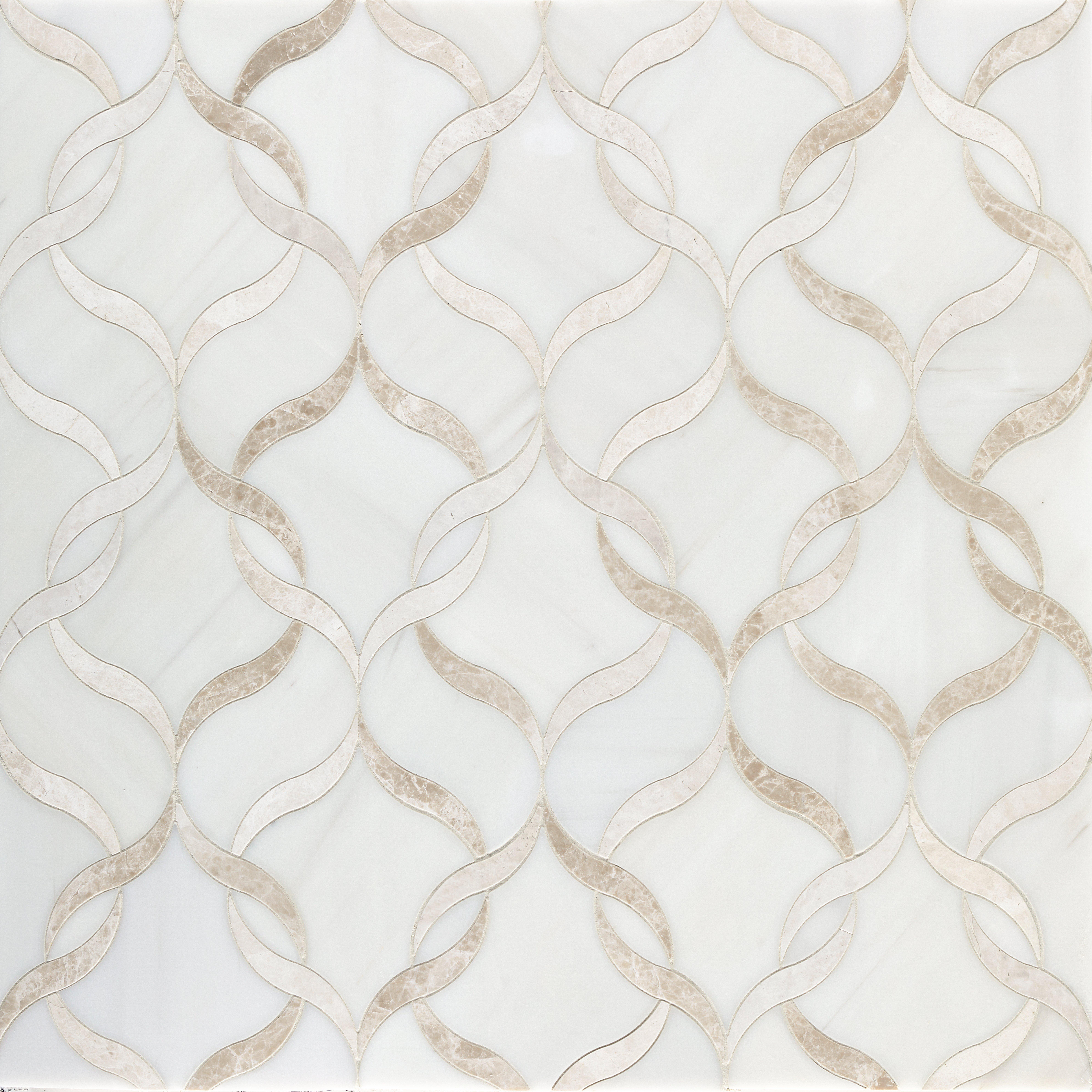Elaria Crema Velluto Dolomite Polished Waterjet Marble Mosaic