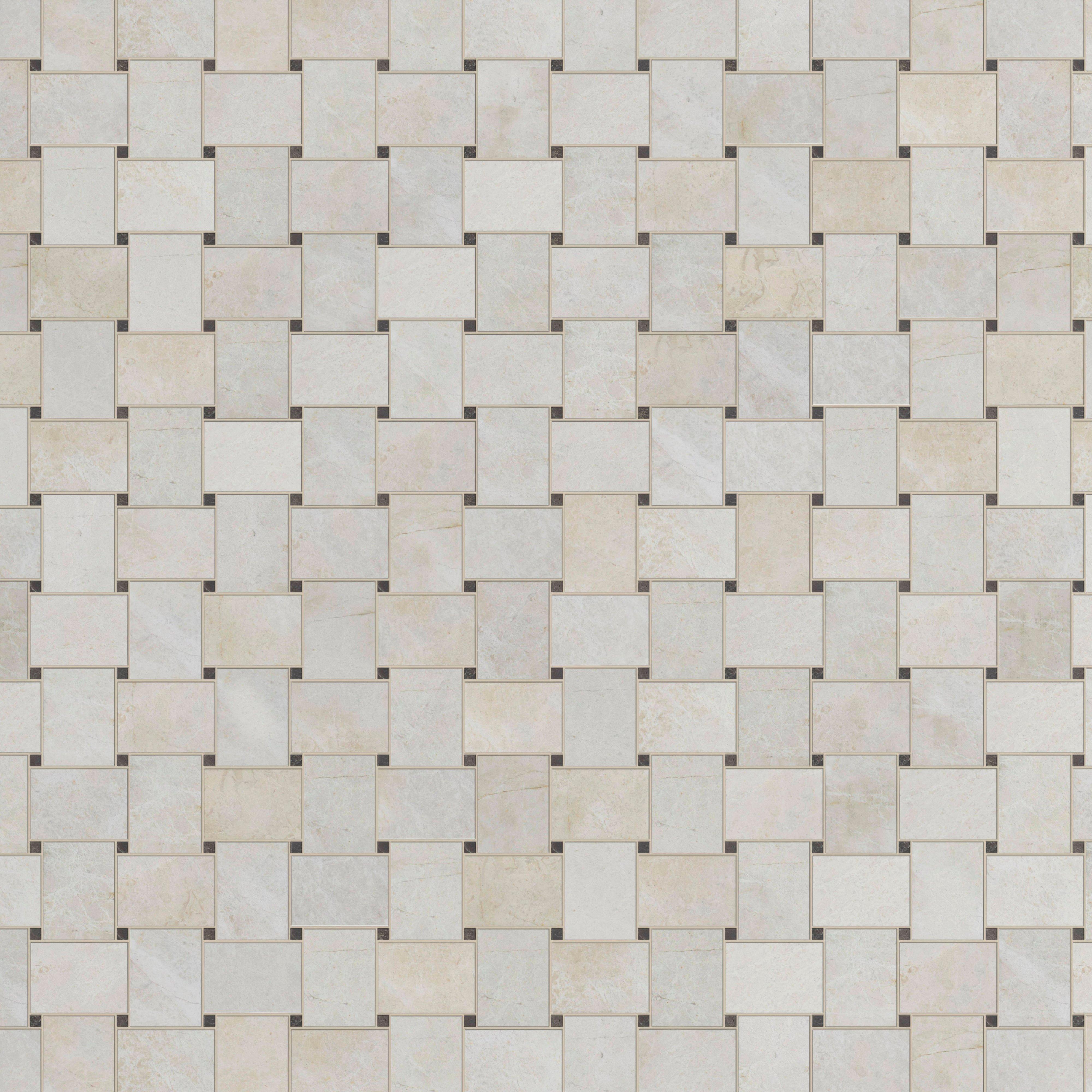 Vanilla Basket Weave Brushed Marble Mosaic