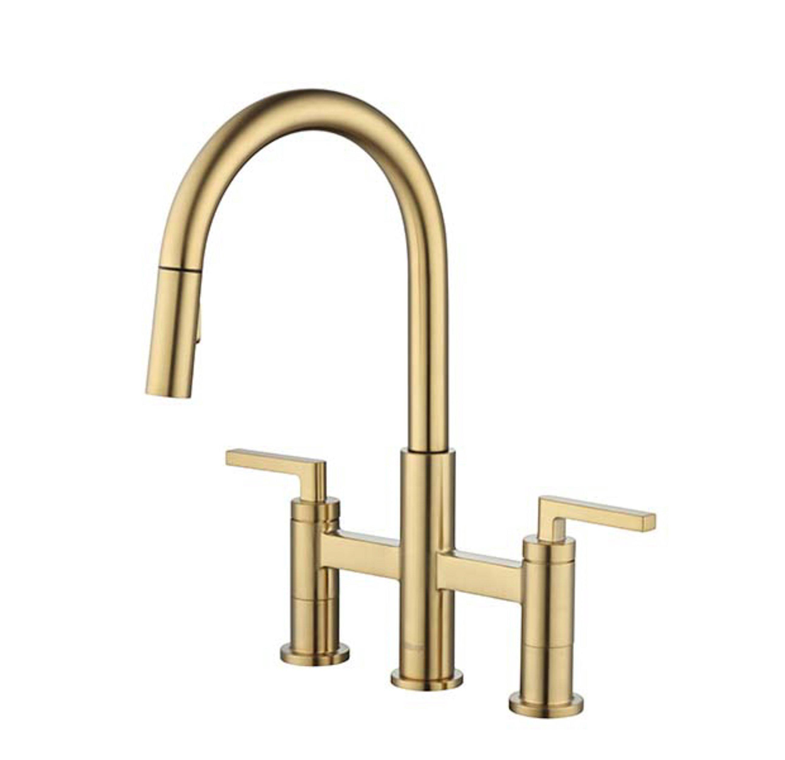 Asher Bridge Brushed Gold Kitchen Faucet