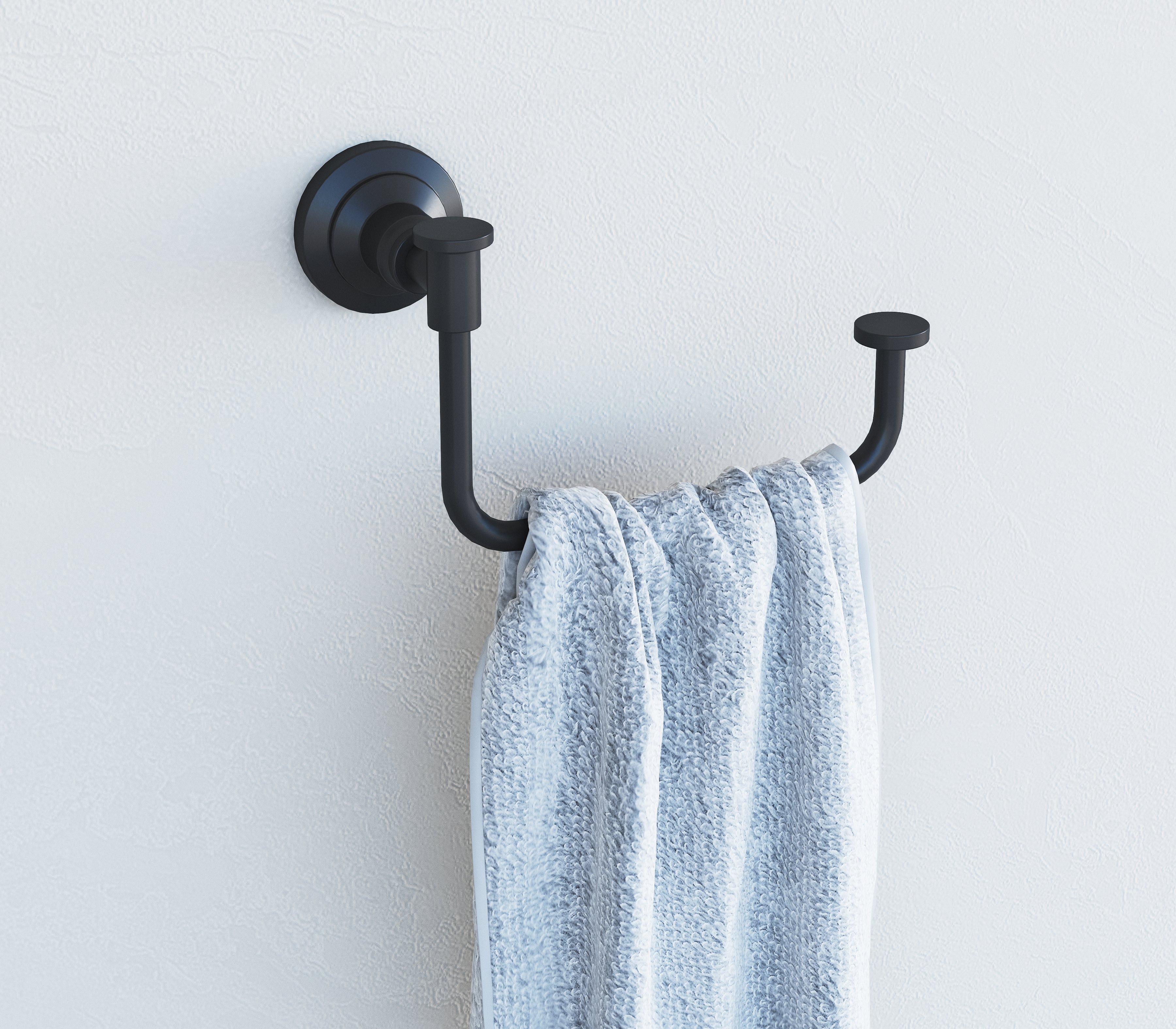 Jolie Matte Black Towel Ring