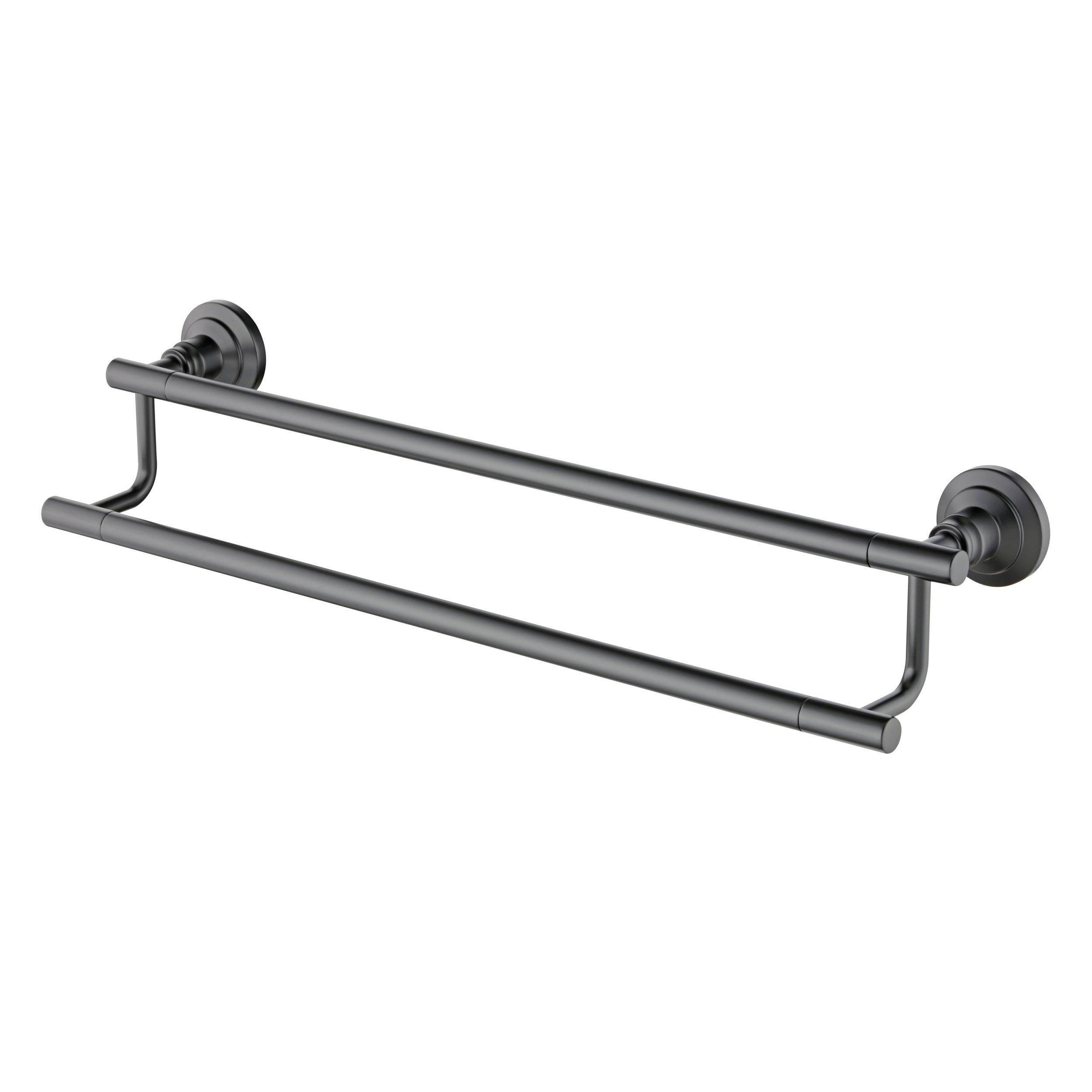 Jolie Matte Black 18 in. Double Towel Bar
