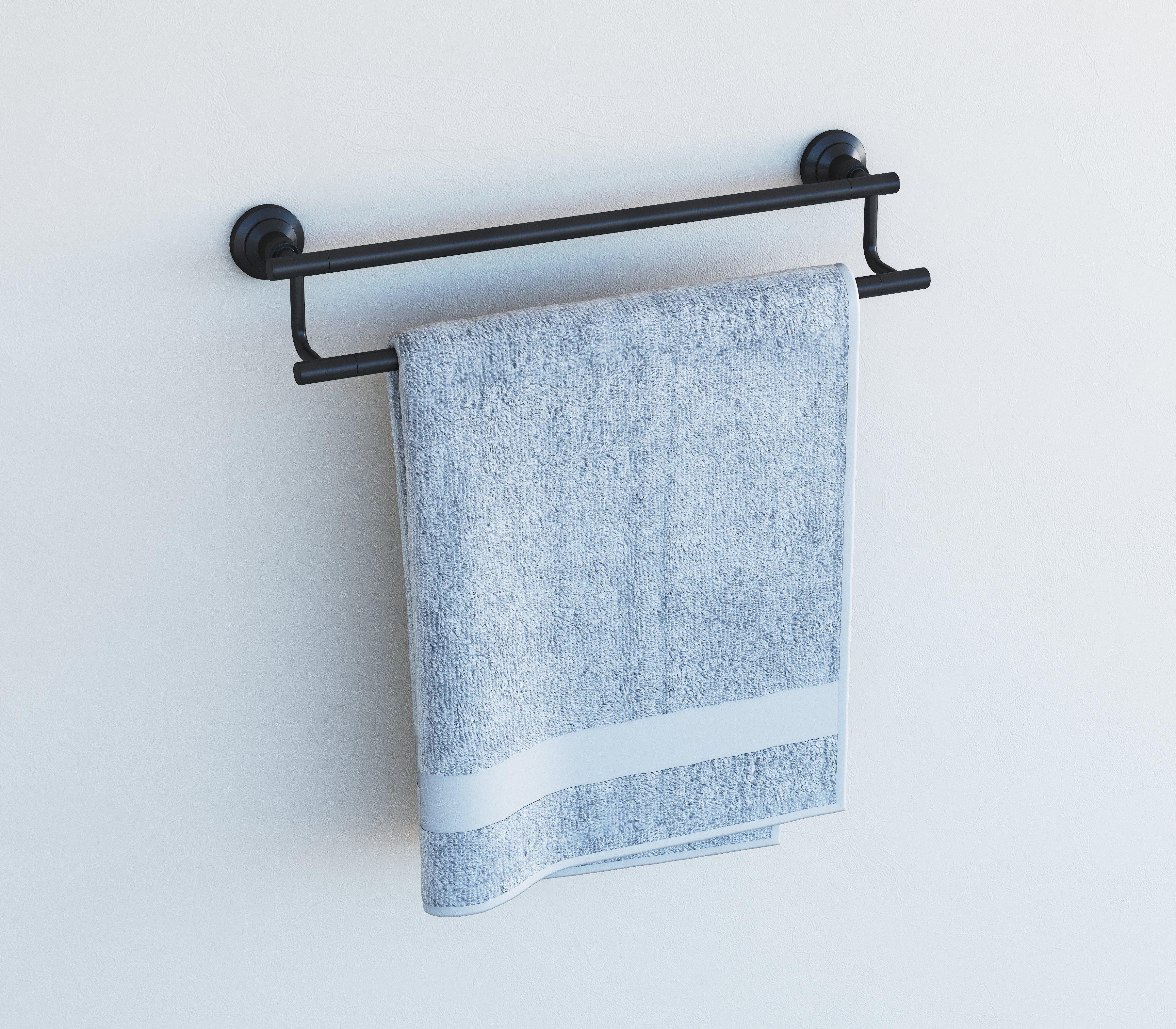 Jolie Matte Black 18 in. Double Towel Bar