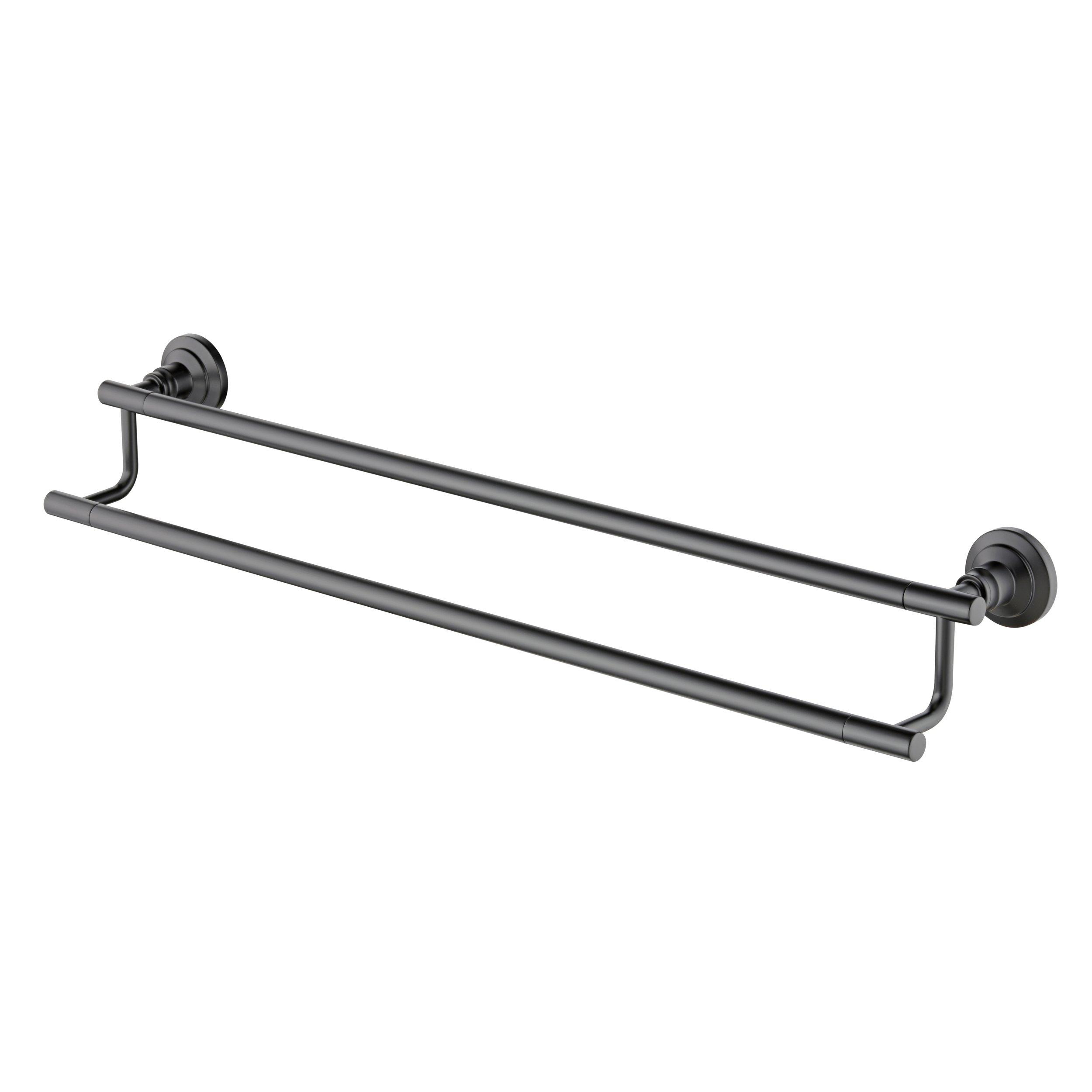 Jolie Matte Black 24 in. Double Towel Bar