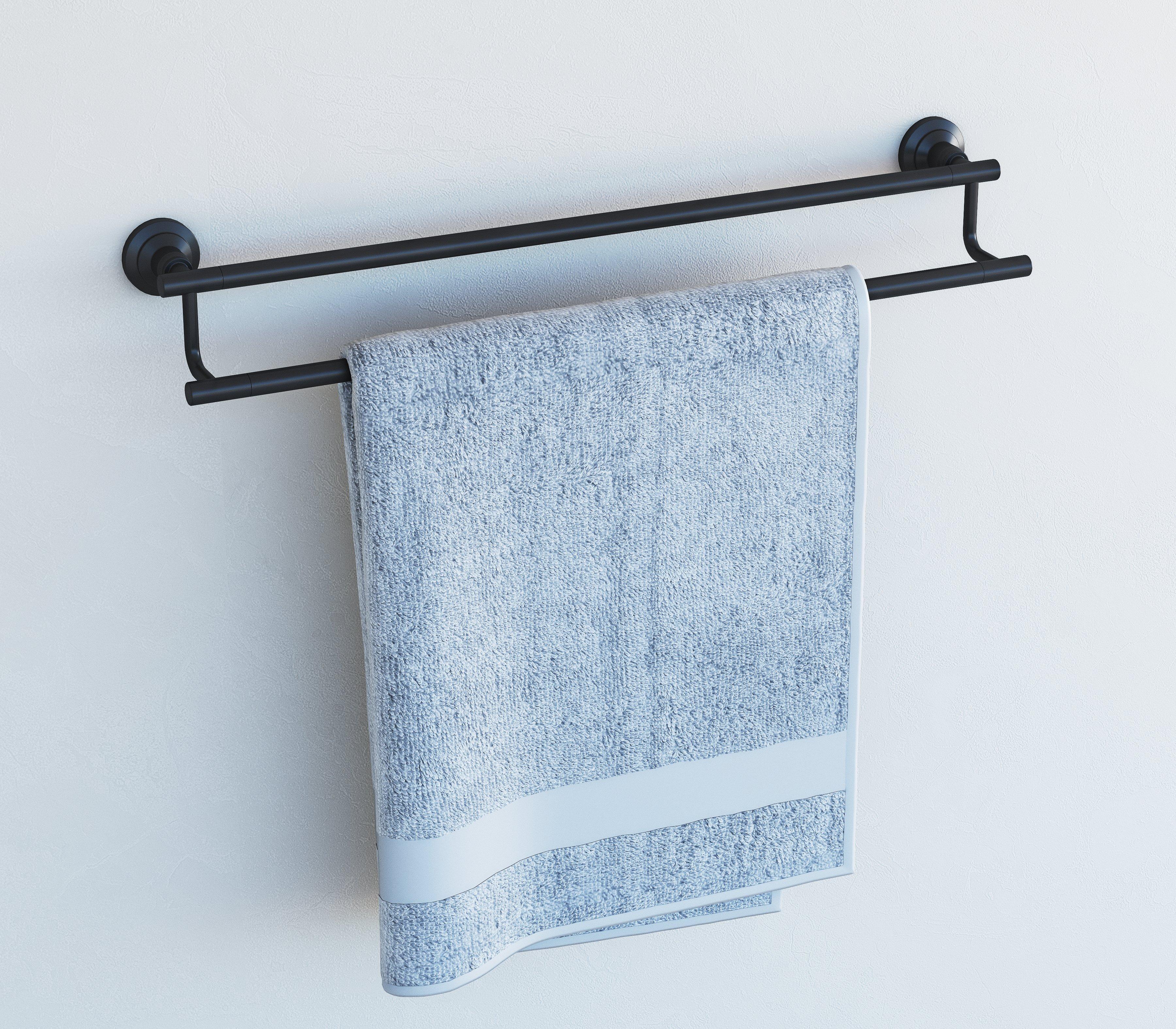 Jolie Matte Black 24 in. Double Towel Bar