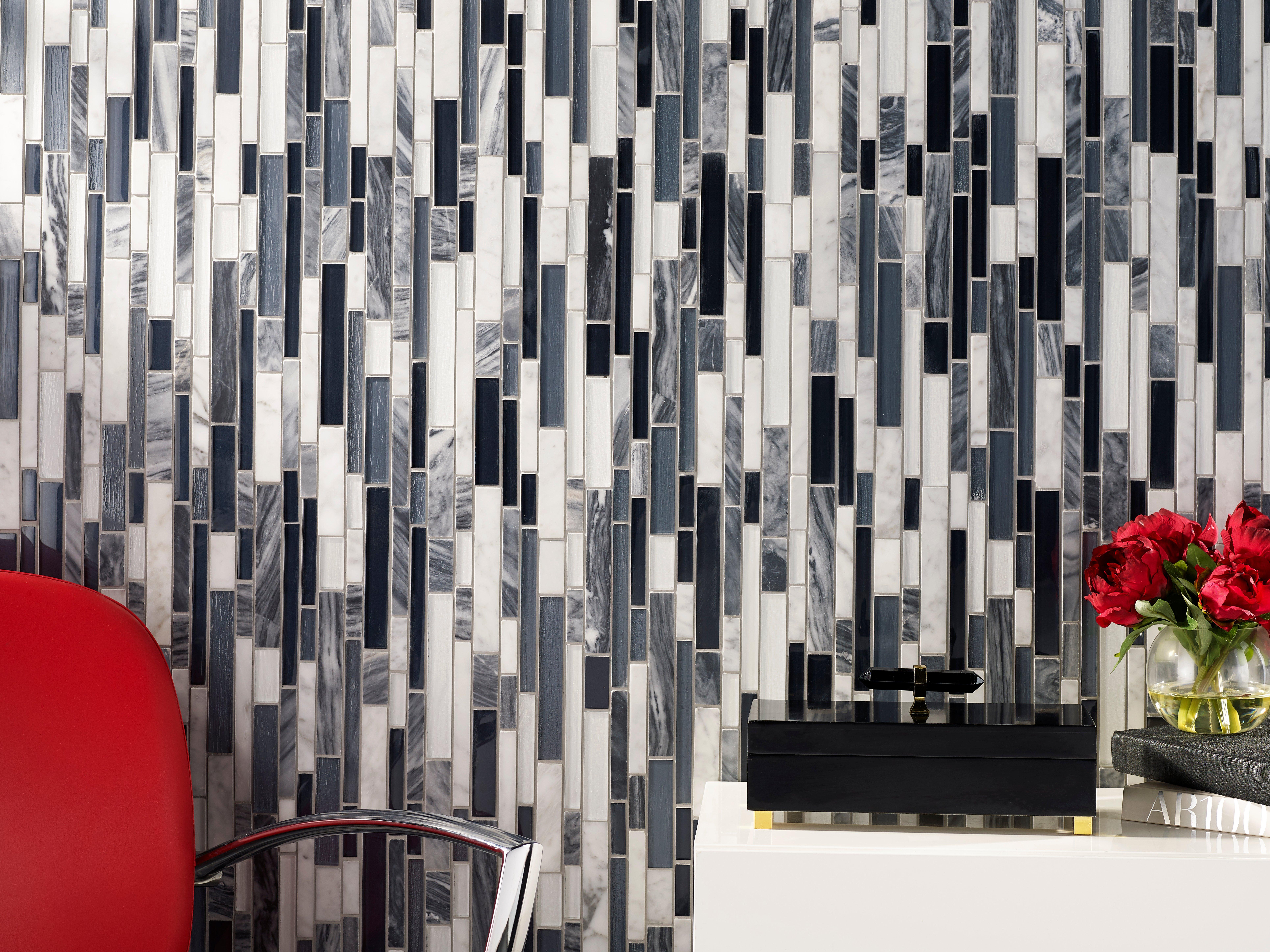 Nightfall Linear Glass Mosaic