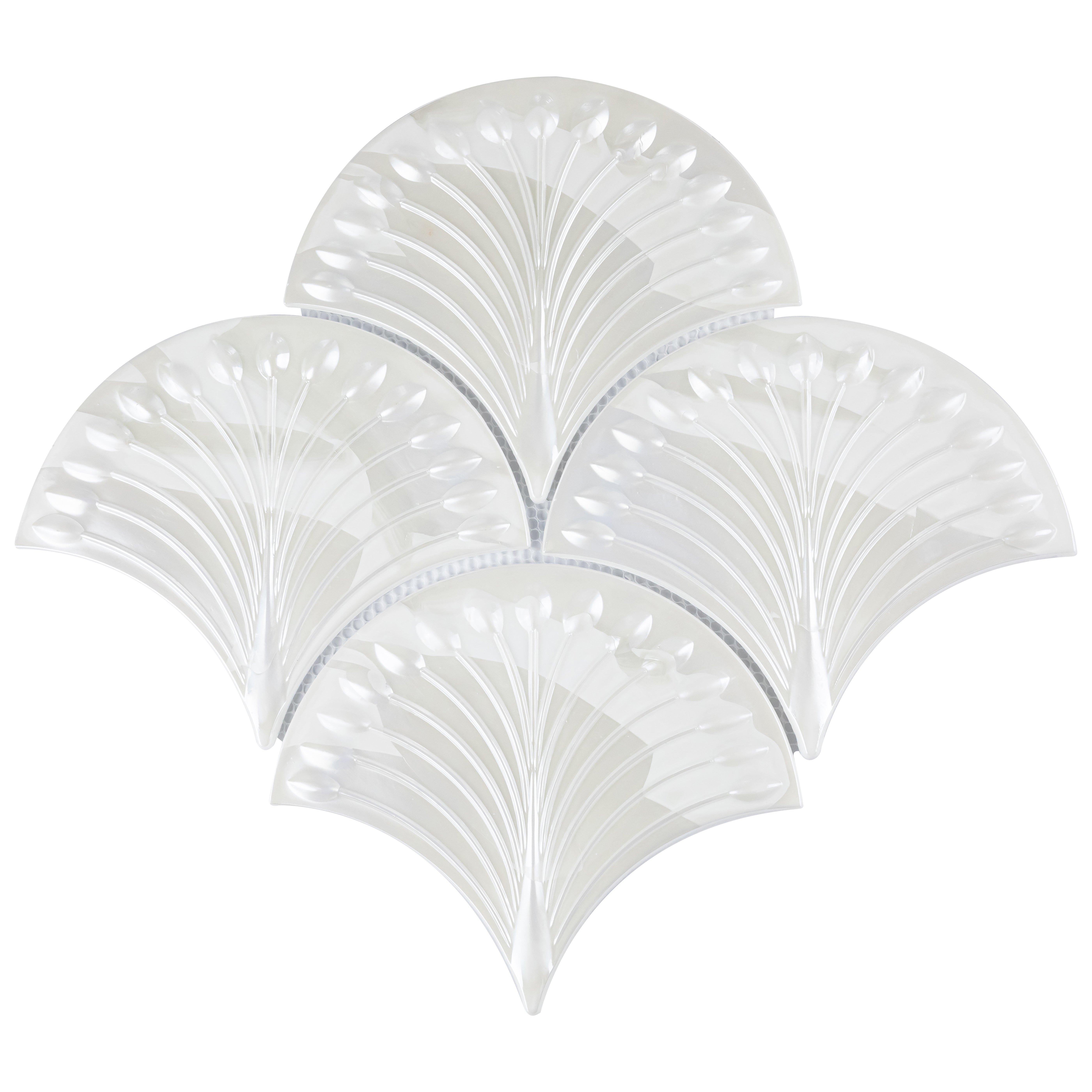 Perla Dimensional Fan Glass Mosaic