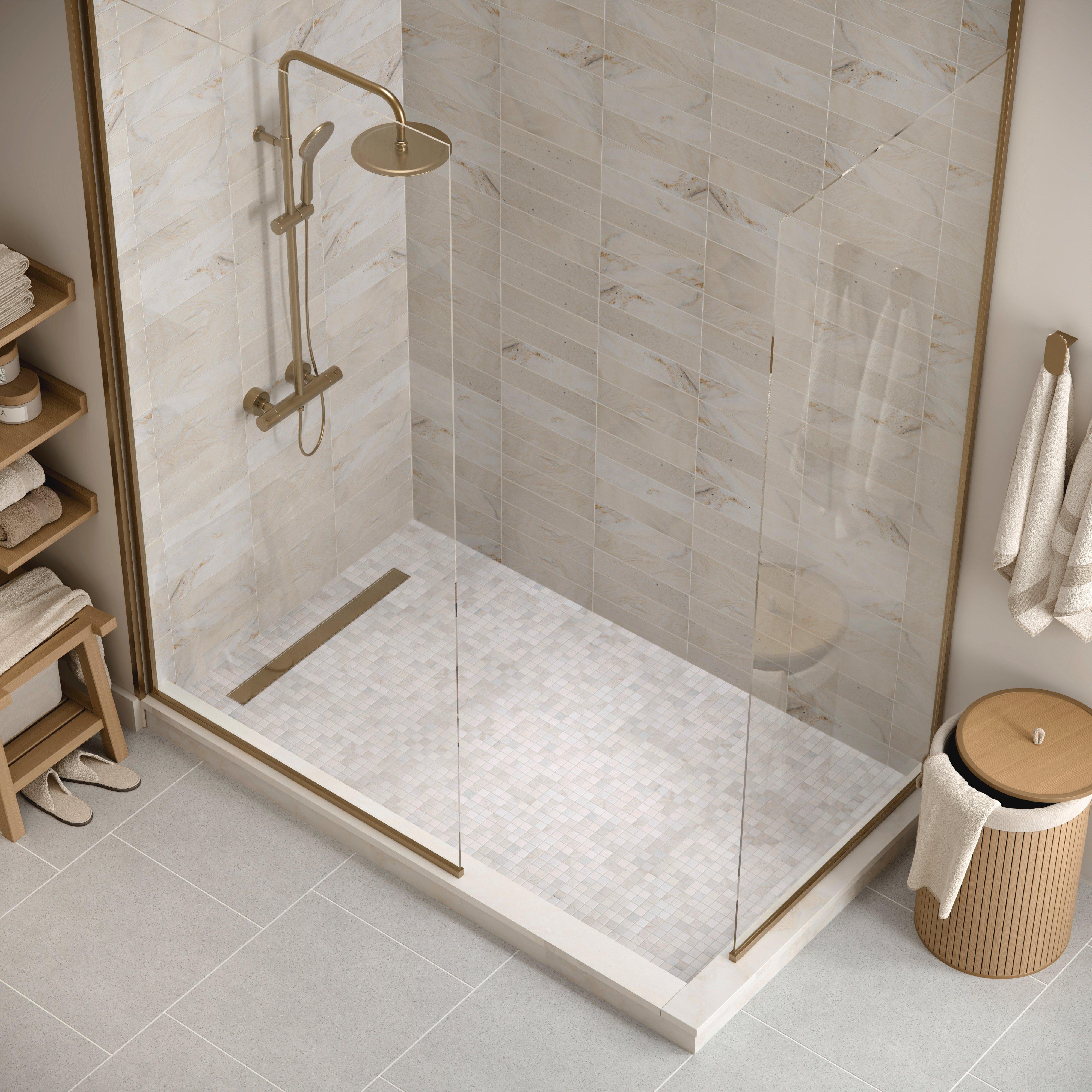 Palissandro Pixel Tumbled Marble Mosaic