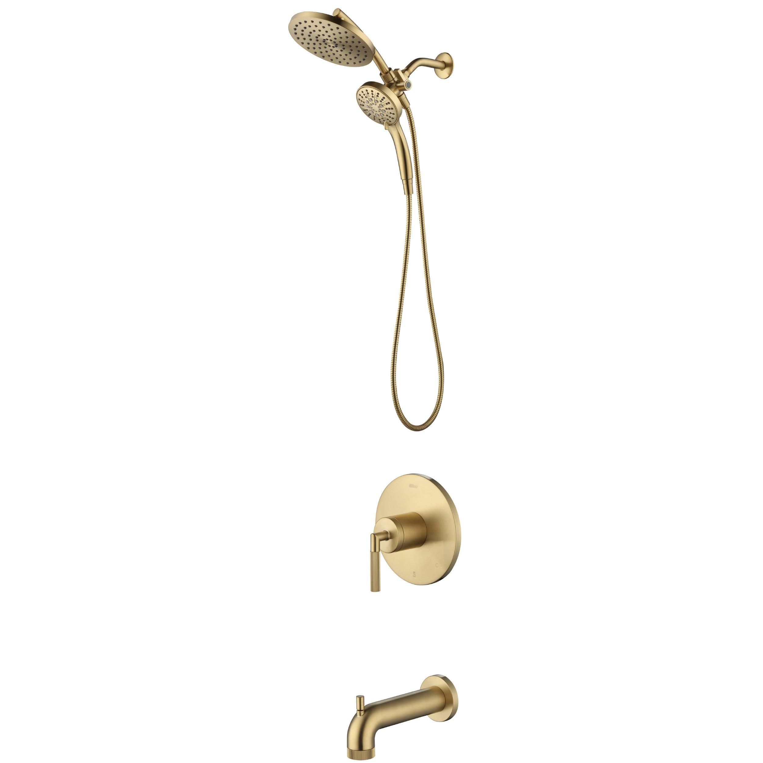 Lizzie Brushed Gold Tub and Shower Combination