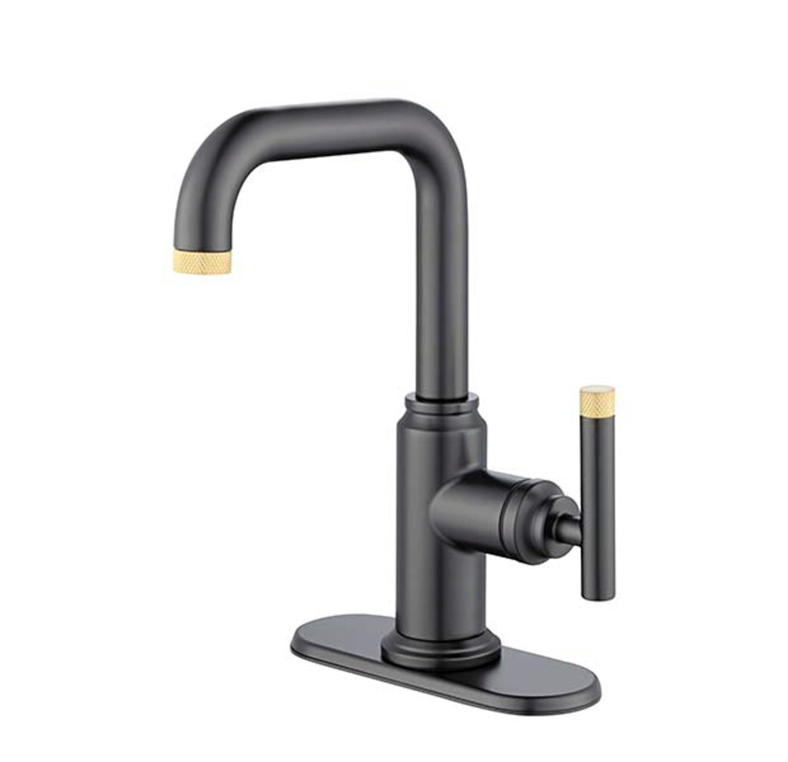Duke Single Handle Brushed Gold and Matte Black Bath Faucet