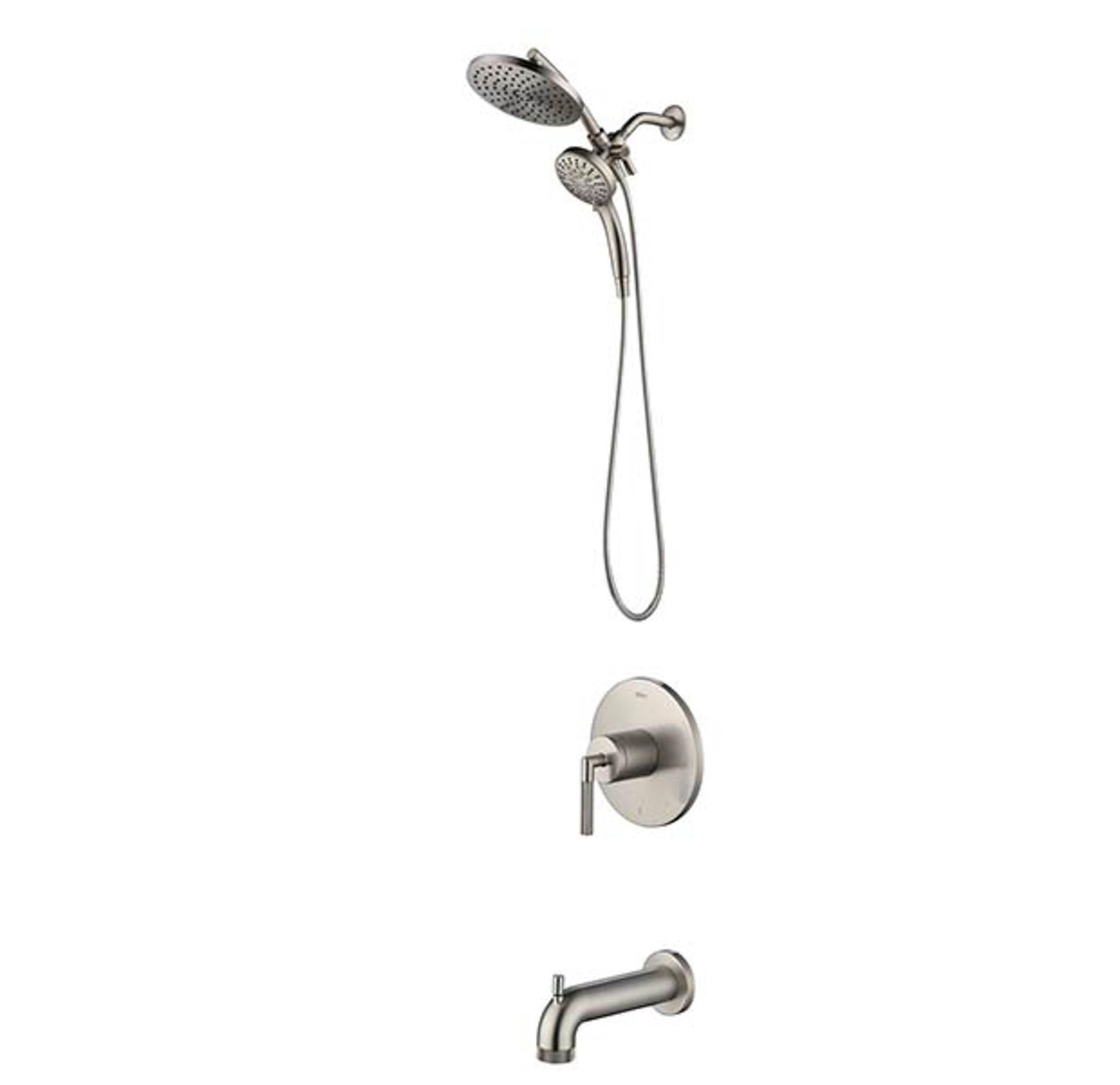 Lizzie Brushed Nickel Tub and Shower Combination