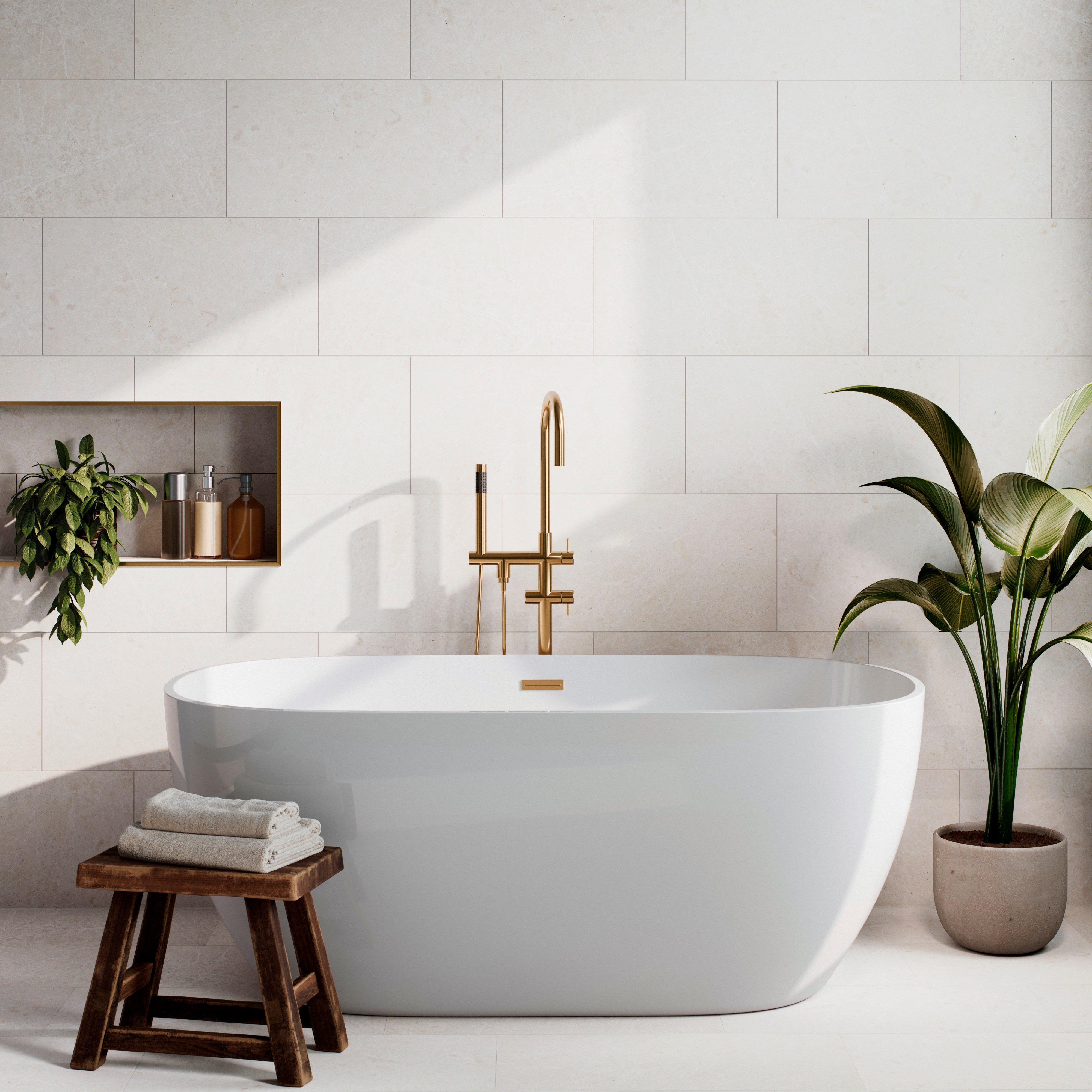 Vanilla Brushed Marble Tile